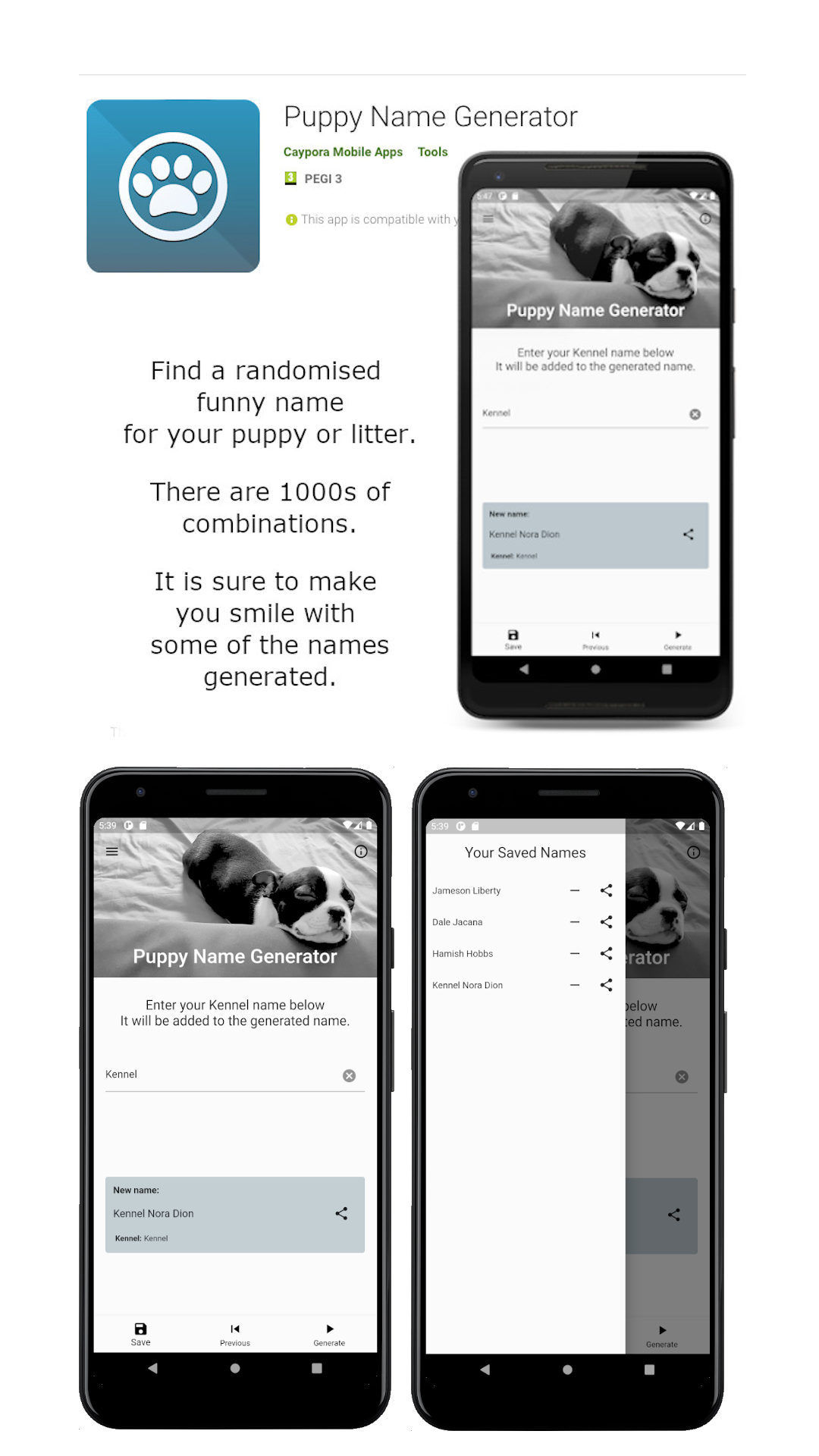 Puppy Name Generator screenshot
