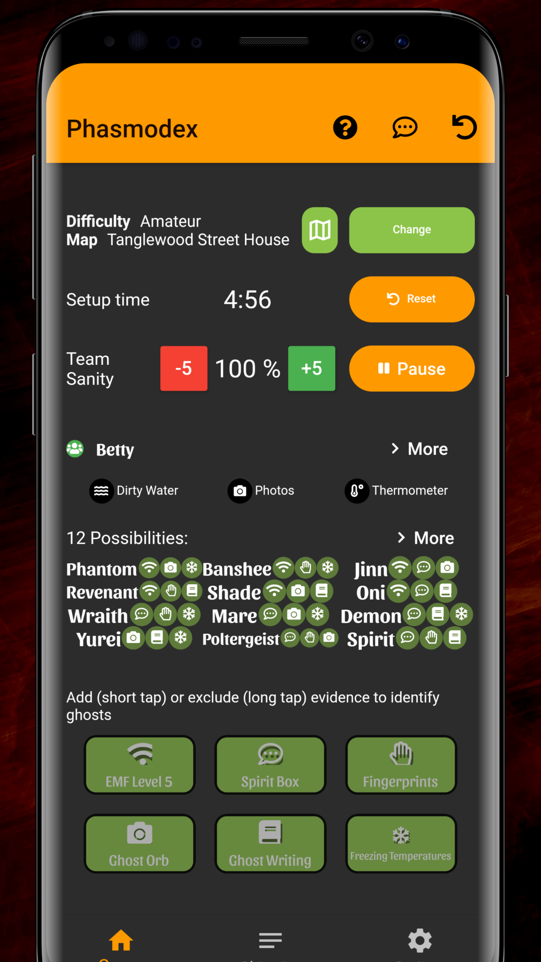 Phasmodex - Phasmophobia companion app screenshot
