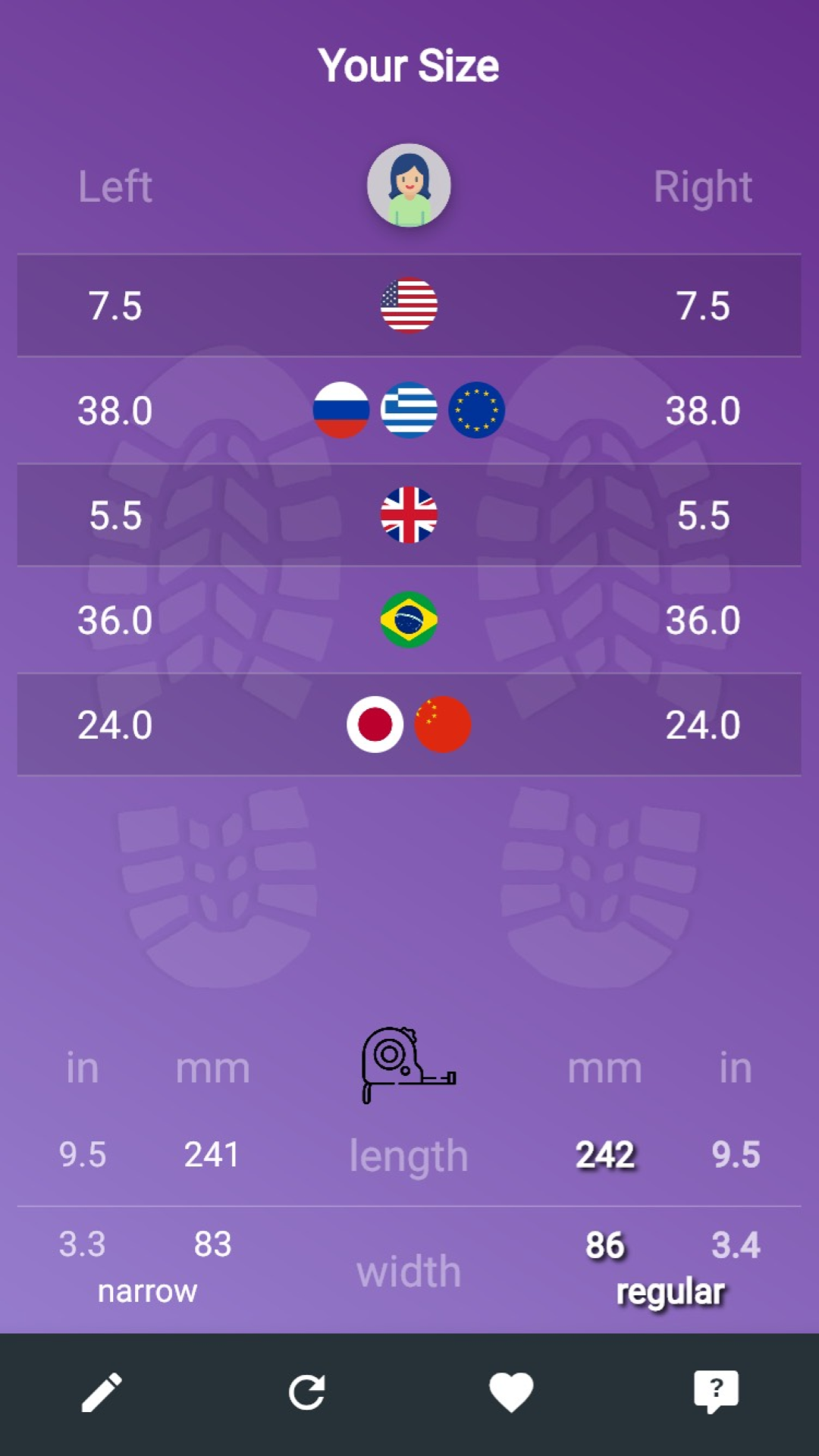 Shoe Size Meter screenshot