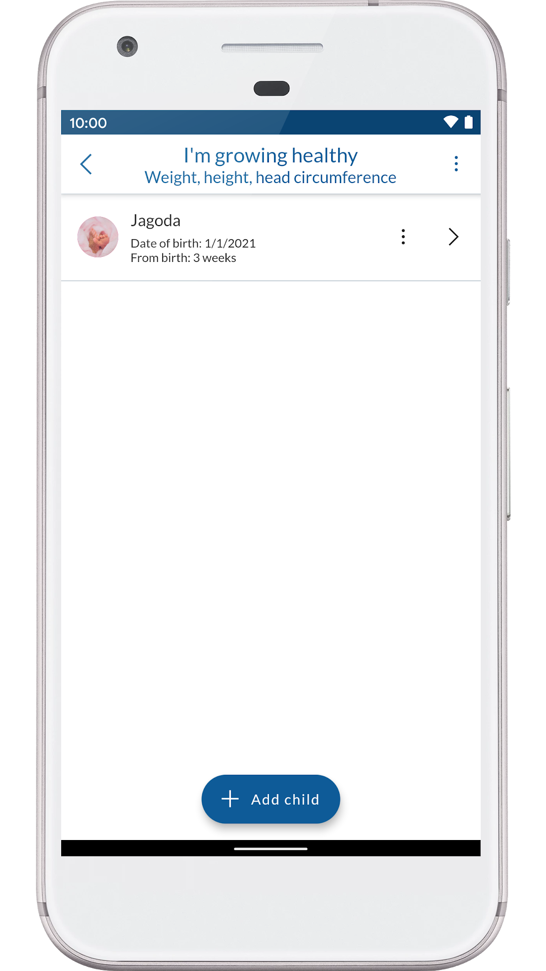 I'm growing healthy - your baby's percentile grids screenshot