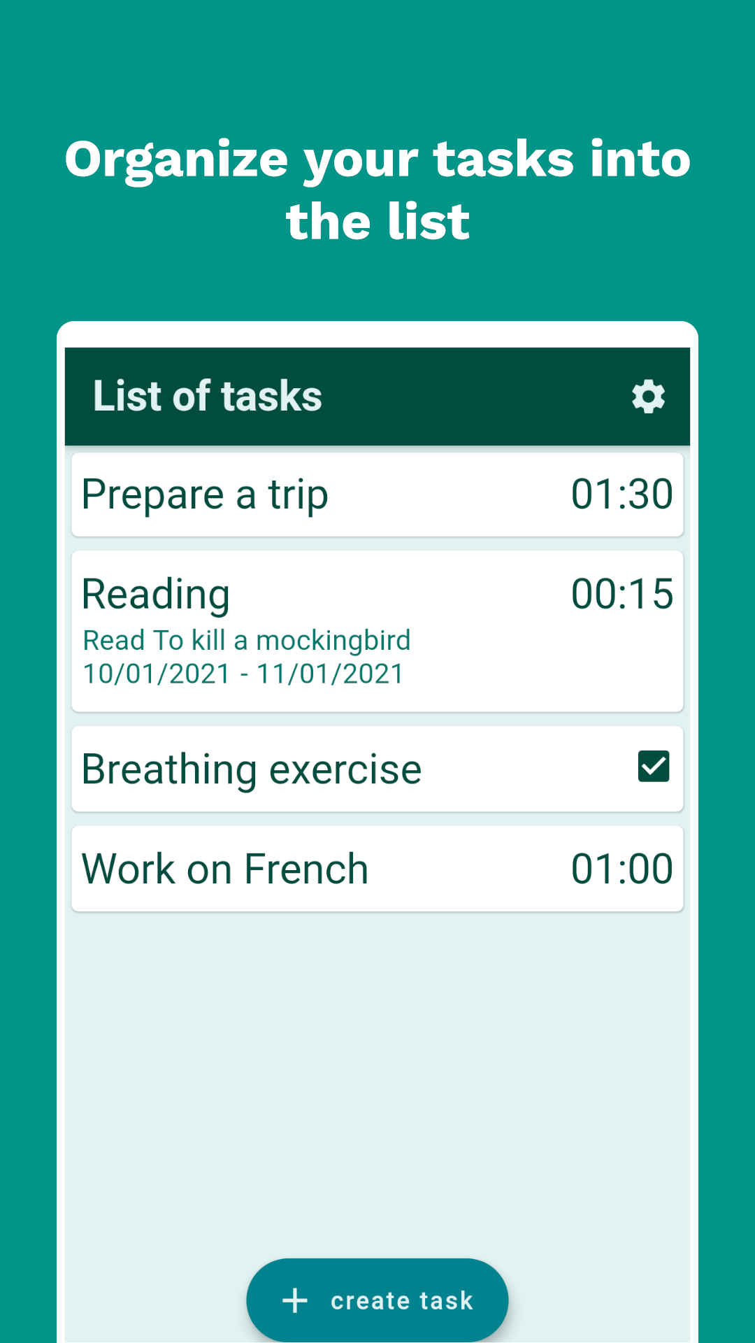 Tasktime screenshot