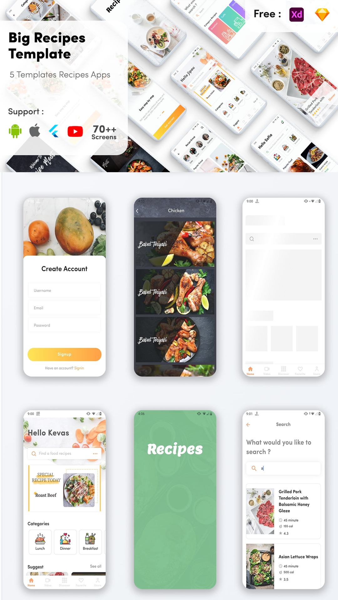 Flutter Recipes - Recipe UI KIT template flutter recipe app screenshot