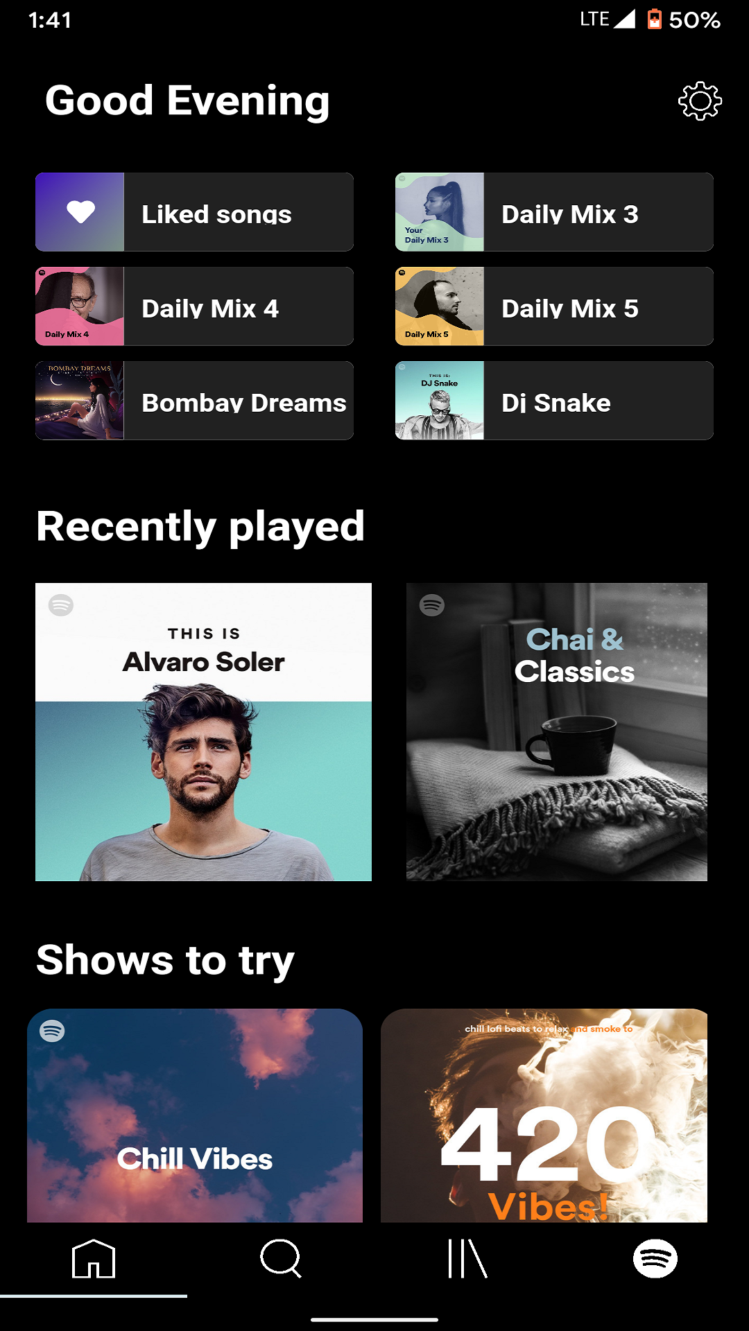 Spotify clone screenshot