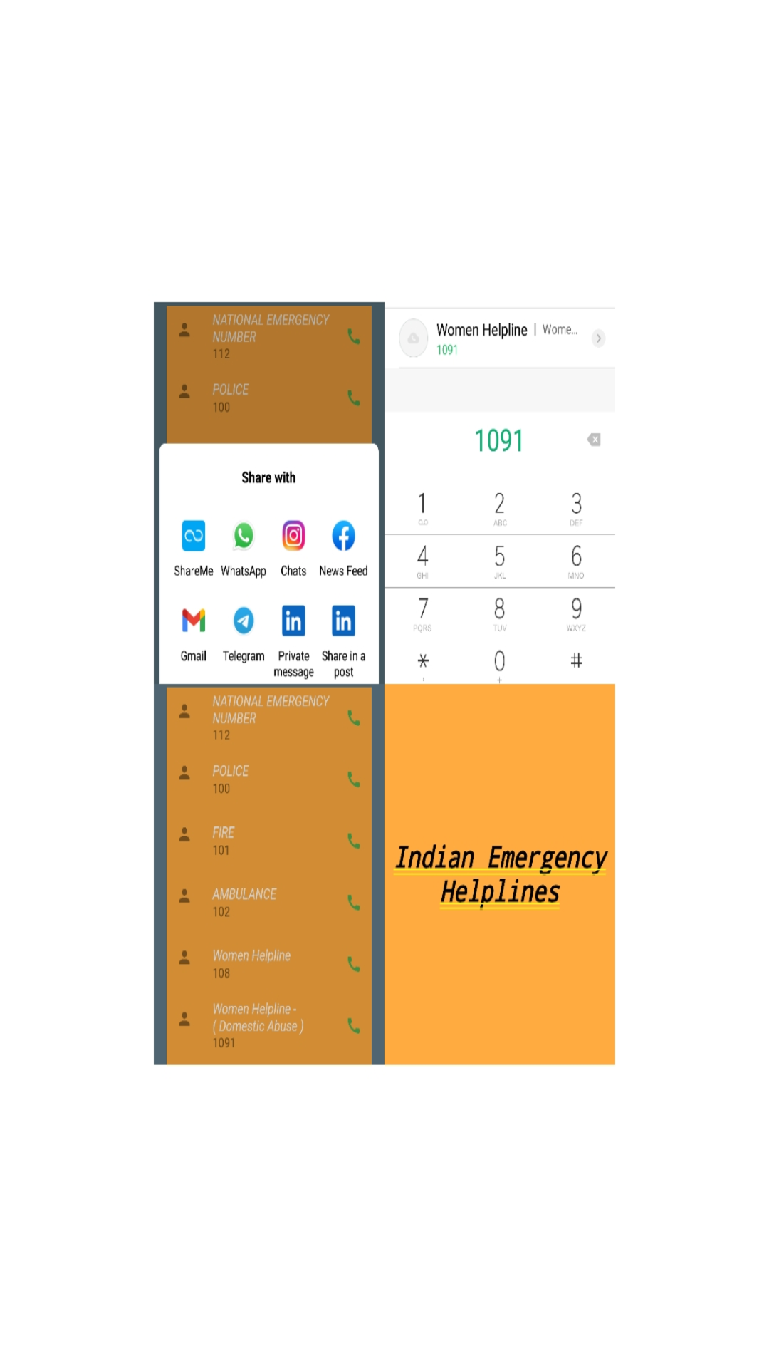 Helplines screenshot