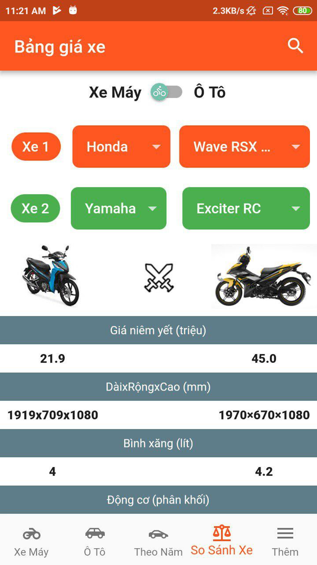 Giá Xe Thị Trường screenshot