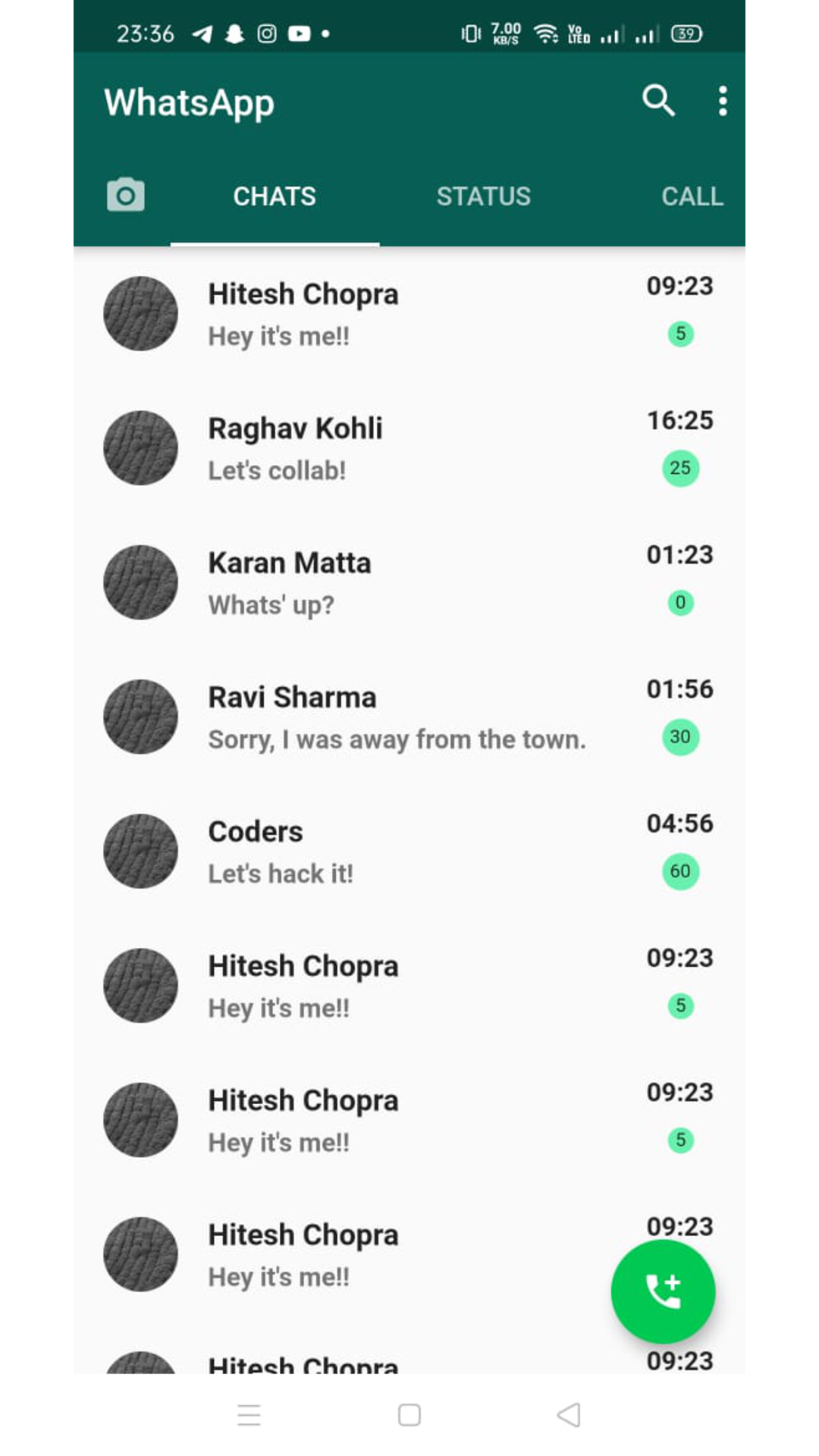 WhatsApp Clone screenshot