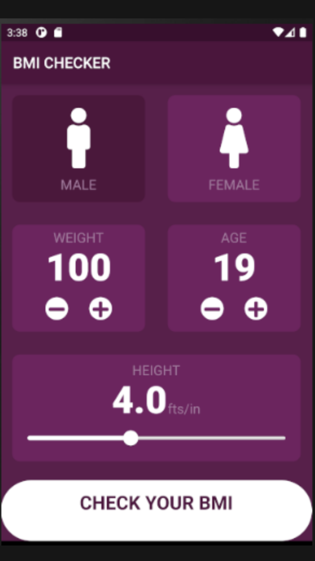 Bmi Checker screenshot