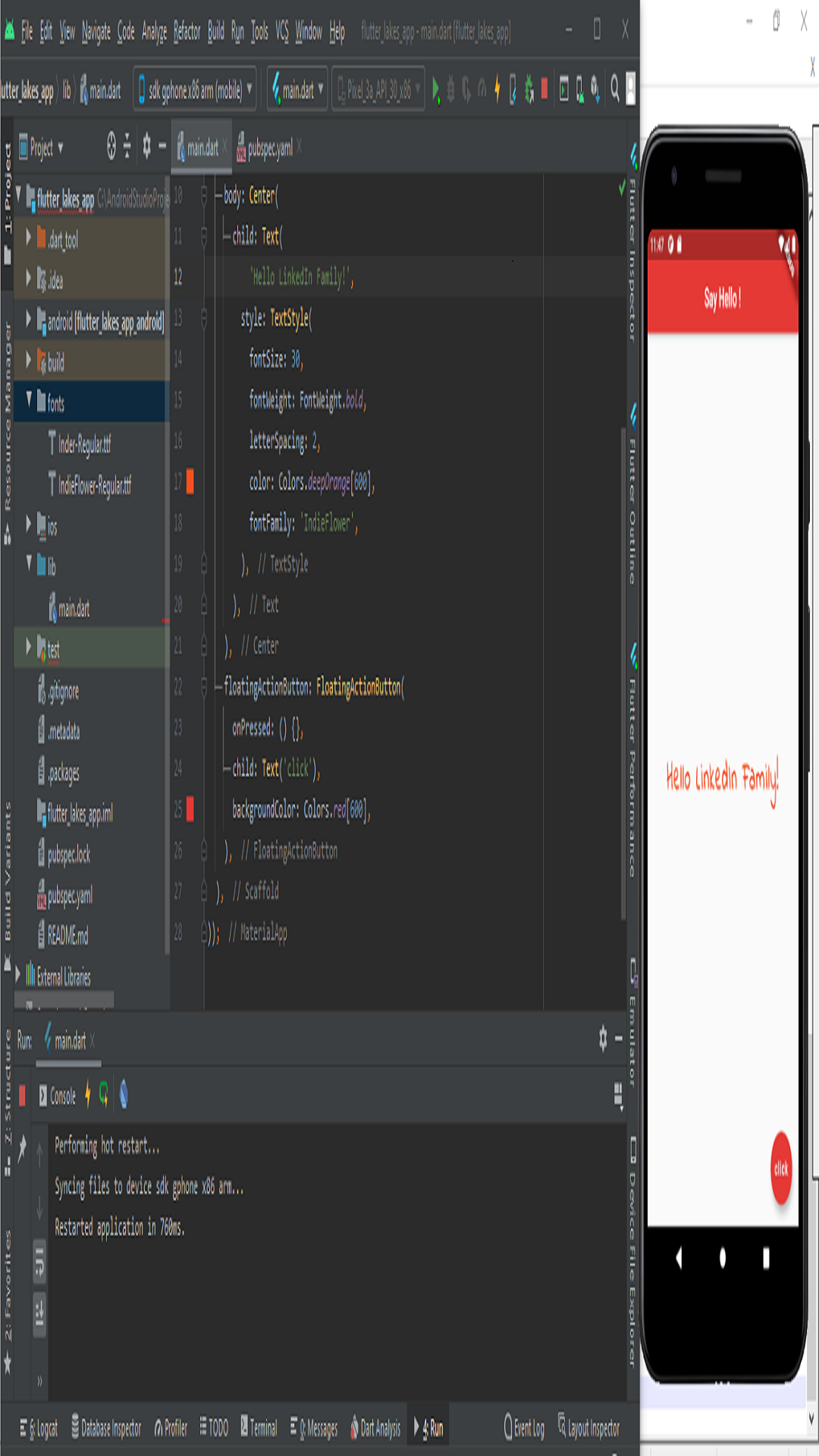 RowColumnLayoutApp screenshot