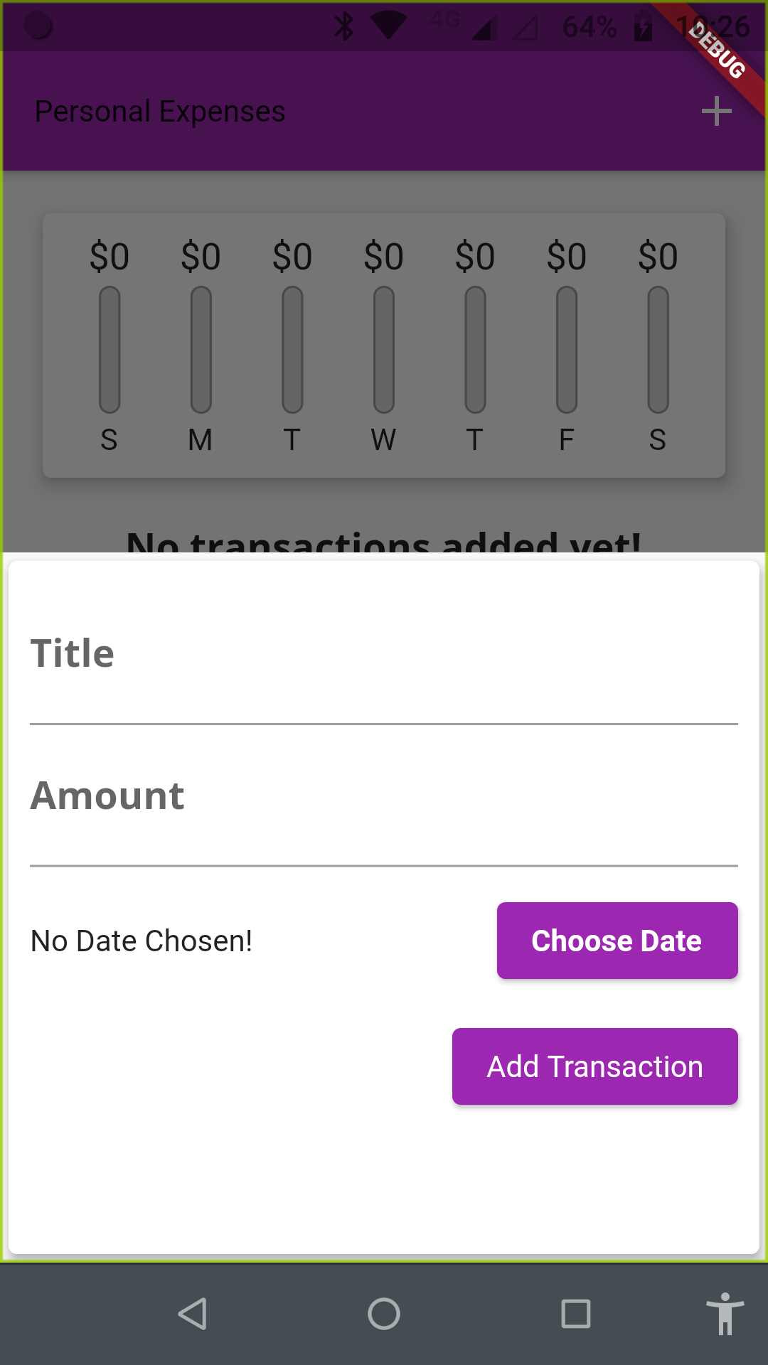 Personal Expense app screenshot 2