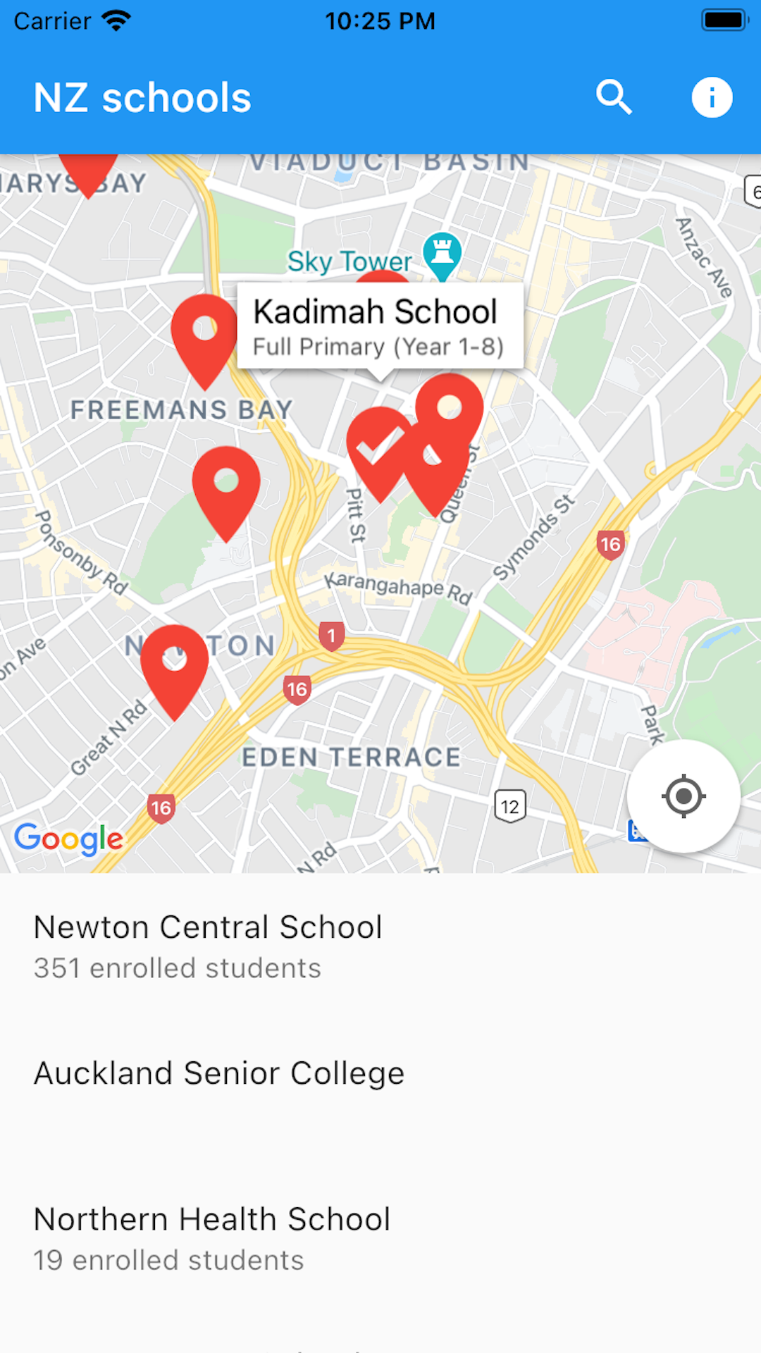 NZ Schools Stats screenshot