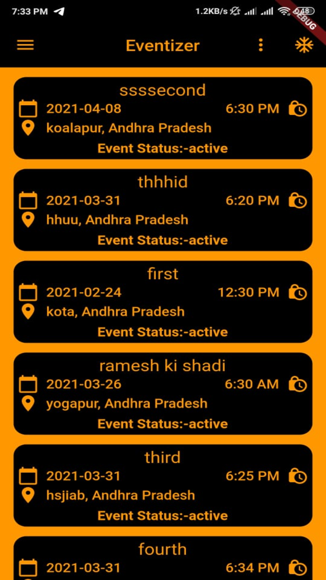Eventizer-Register for events screenshot