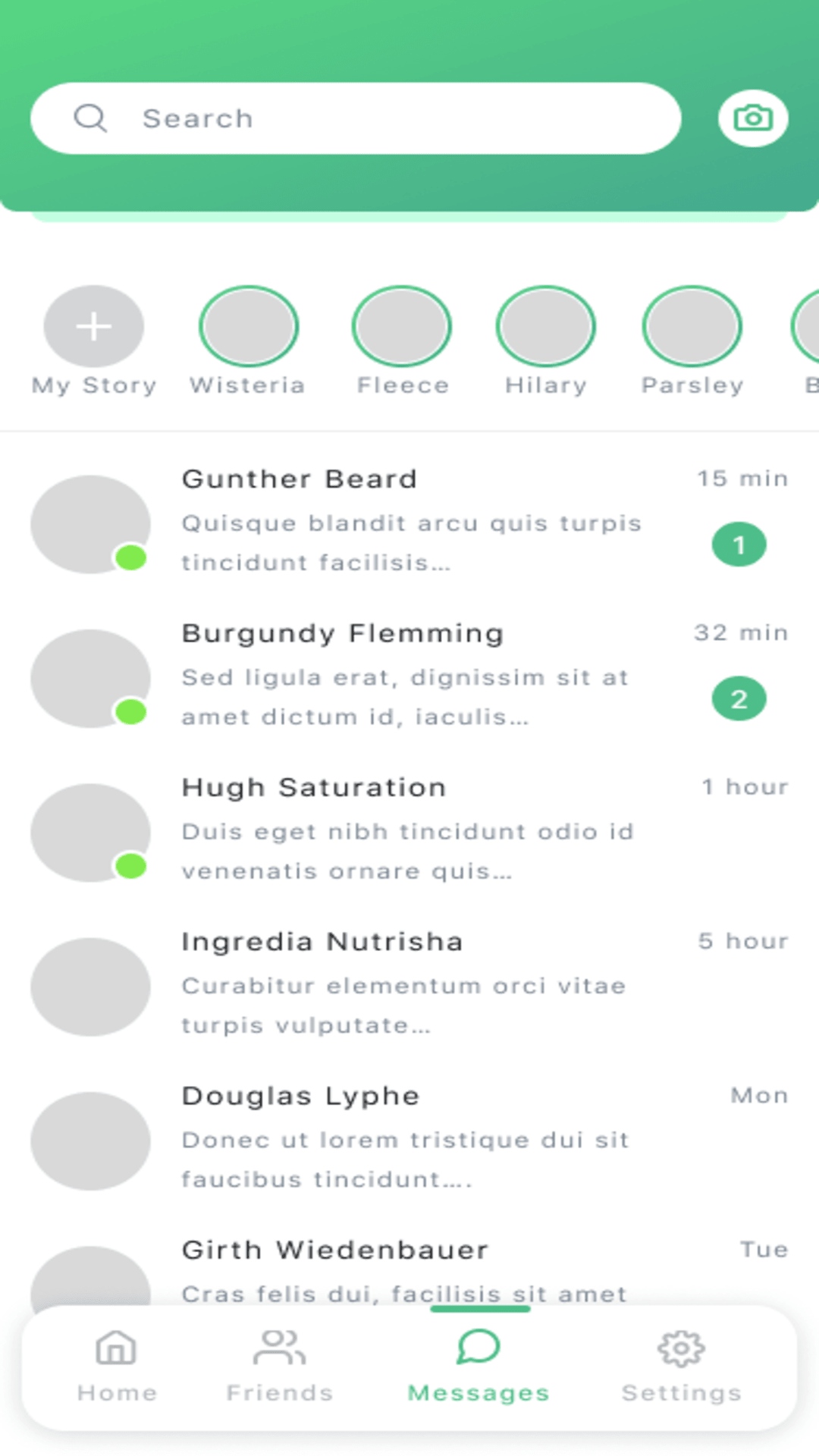 Chat app ui screenshot