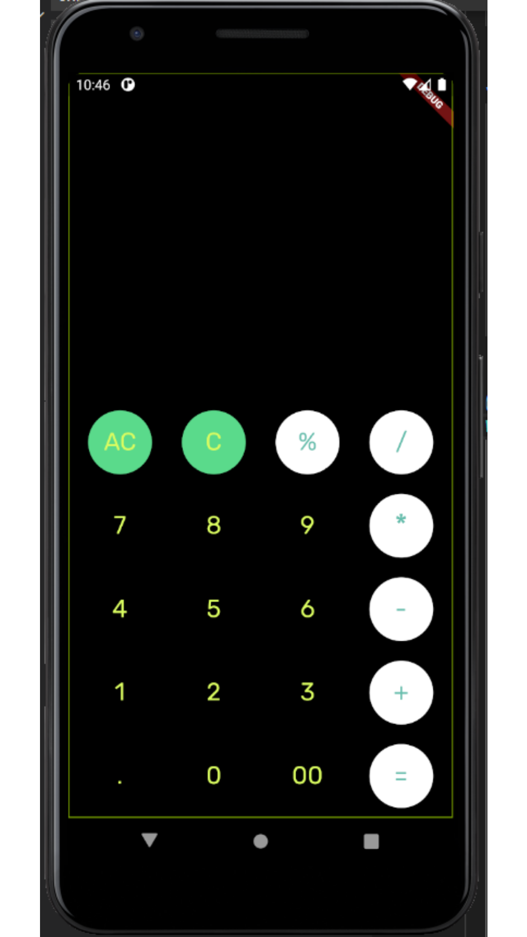 calculatorAppMadeInFlutter screenshot