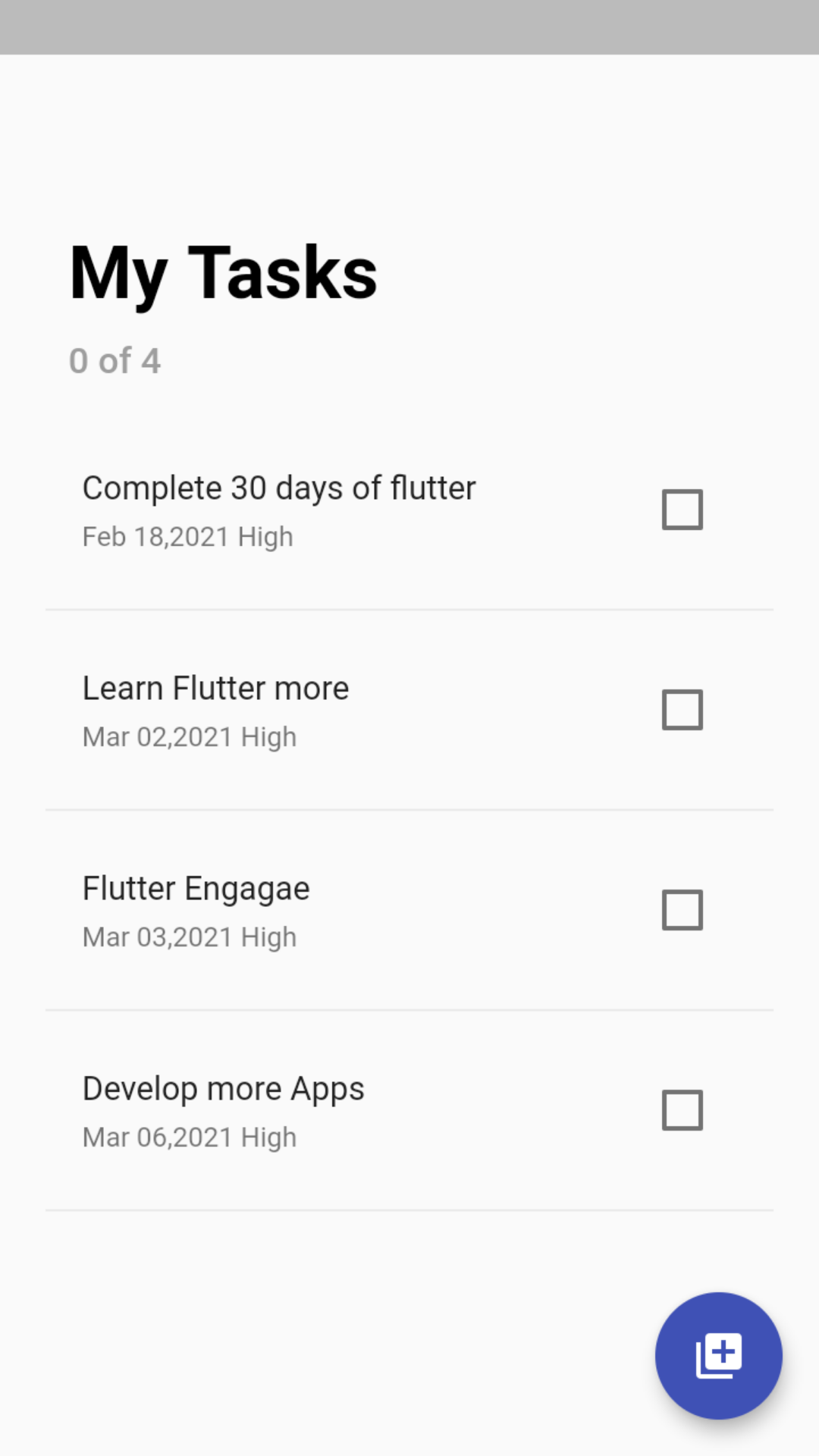 TODO app screenshot