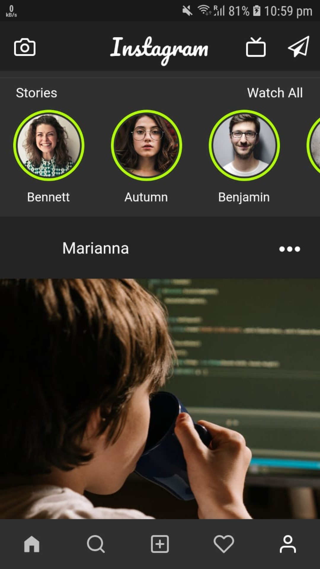 Instagram_clone_using_flutter screenshot
