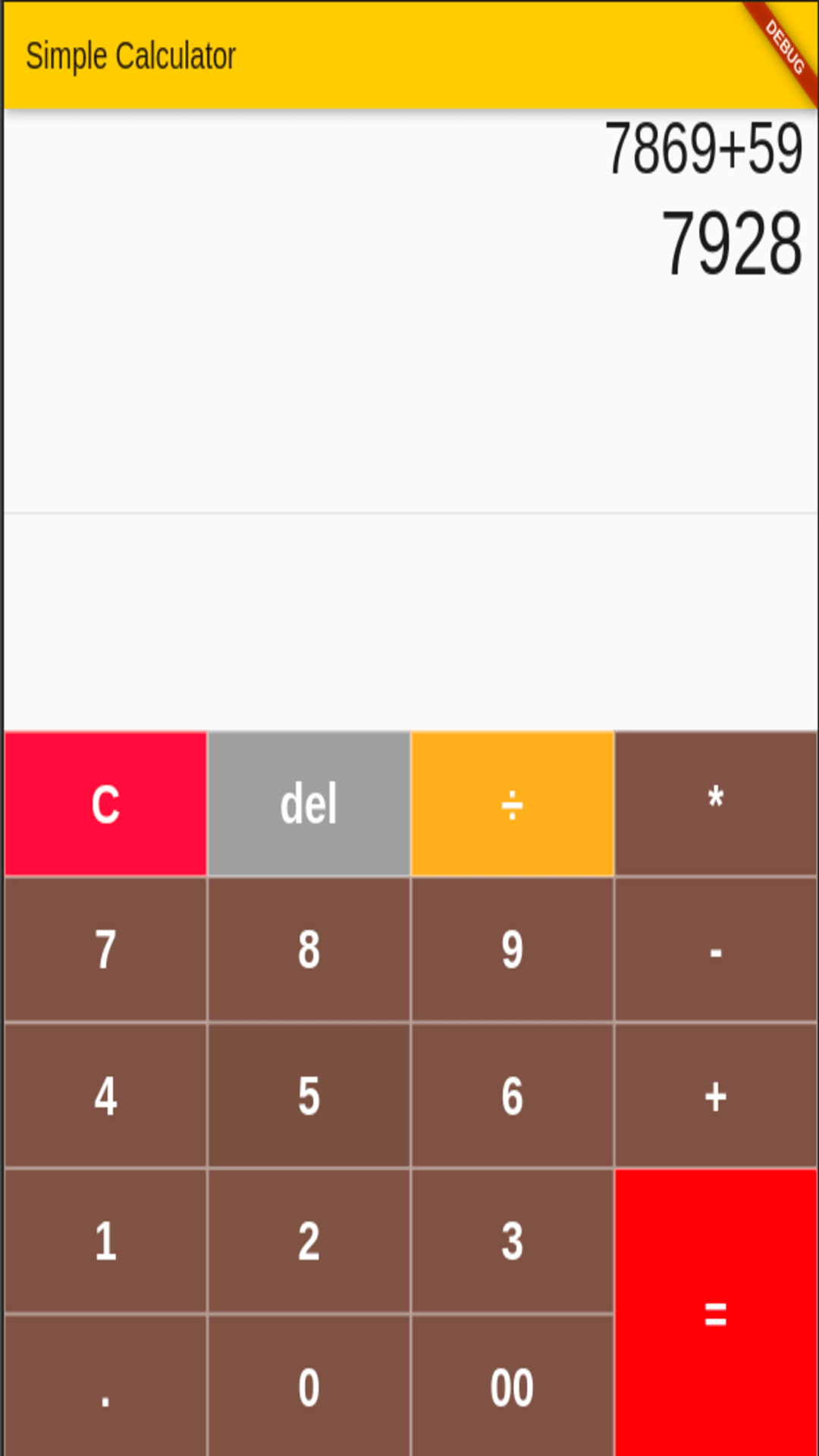 Simple Calculator app screenshot