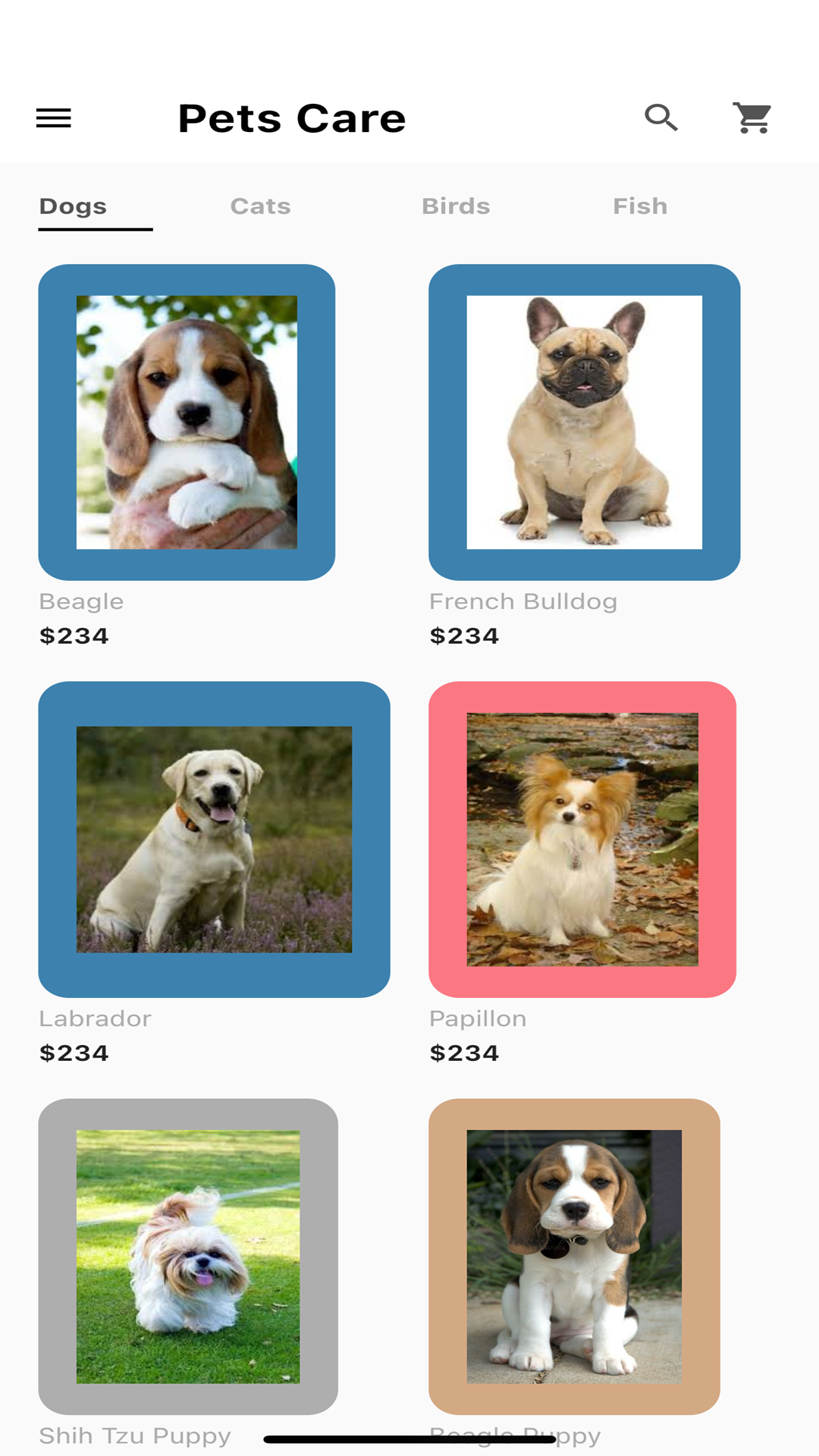 Pets Care Application screenshot
