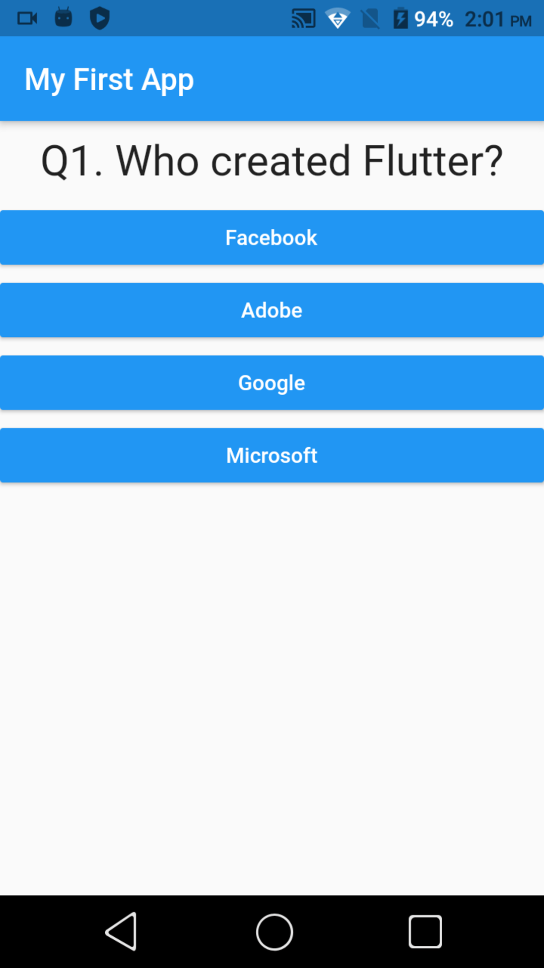 Flutter Quiz App screenshot