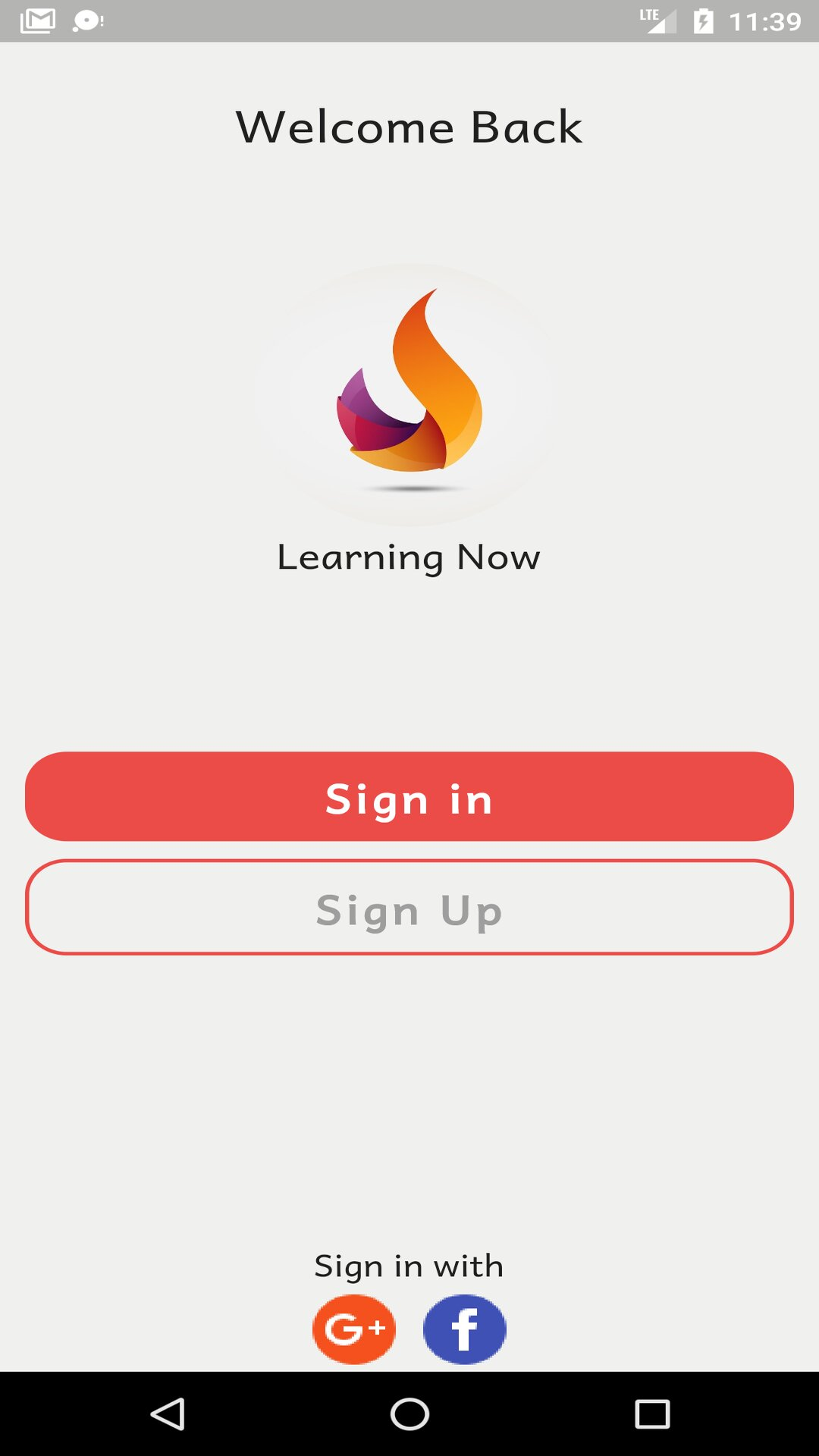 Learning application screenshot