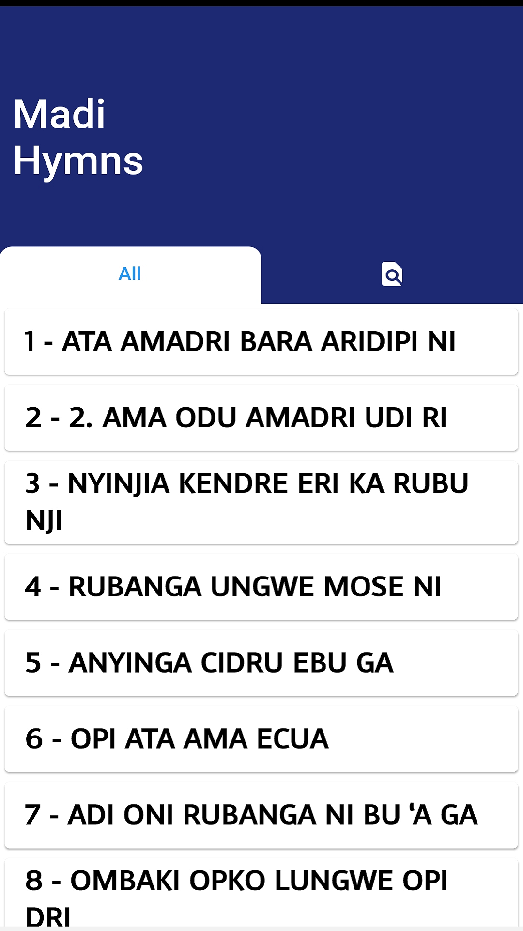 Madi Hymnals screenshot