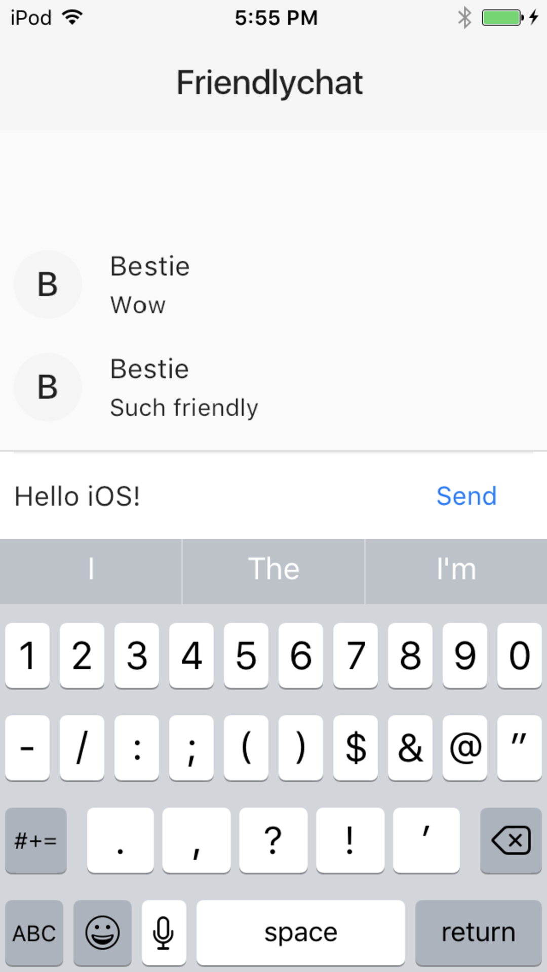 Chat application screenshot