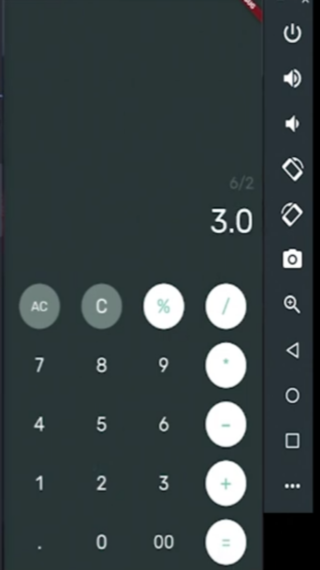 Simple mobile calculator screenshot