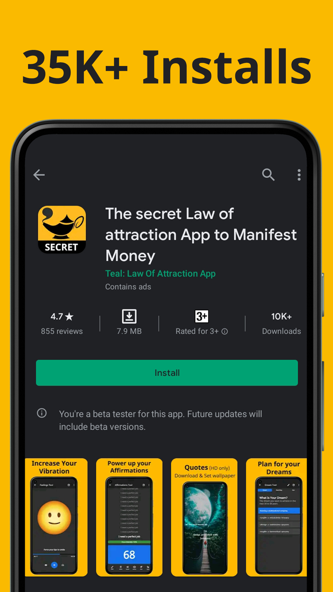 Teal: The secret Law of attraction App to Manifest Money screenshot