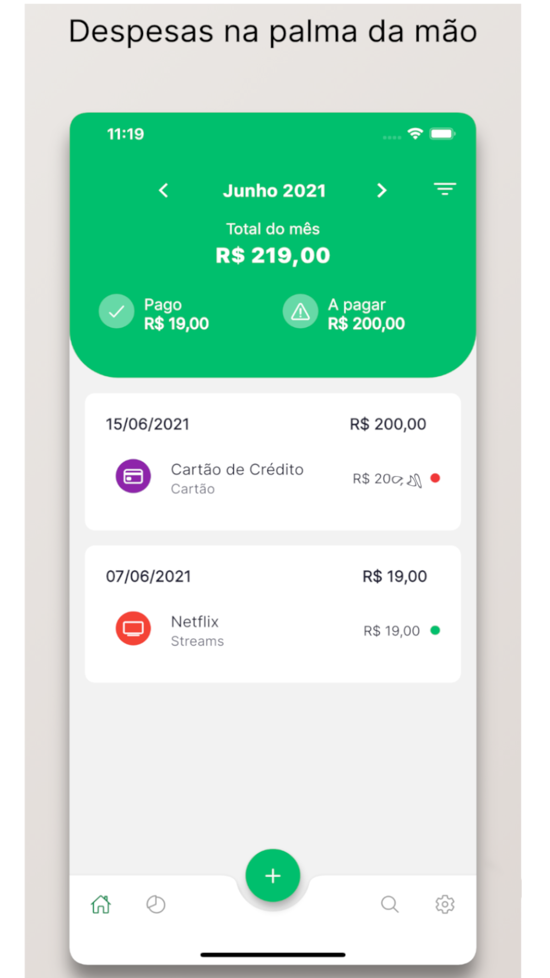Despesas - spending control screenshot