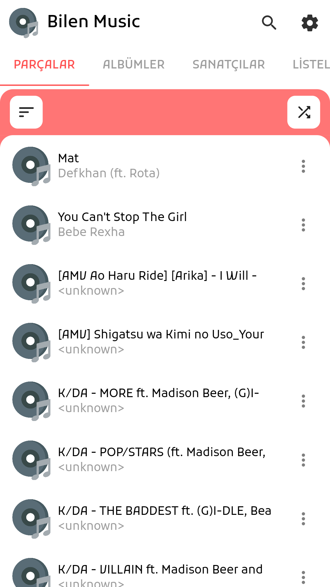 Bilen Music Player screenshot