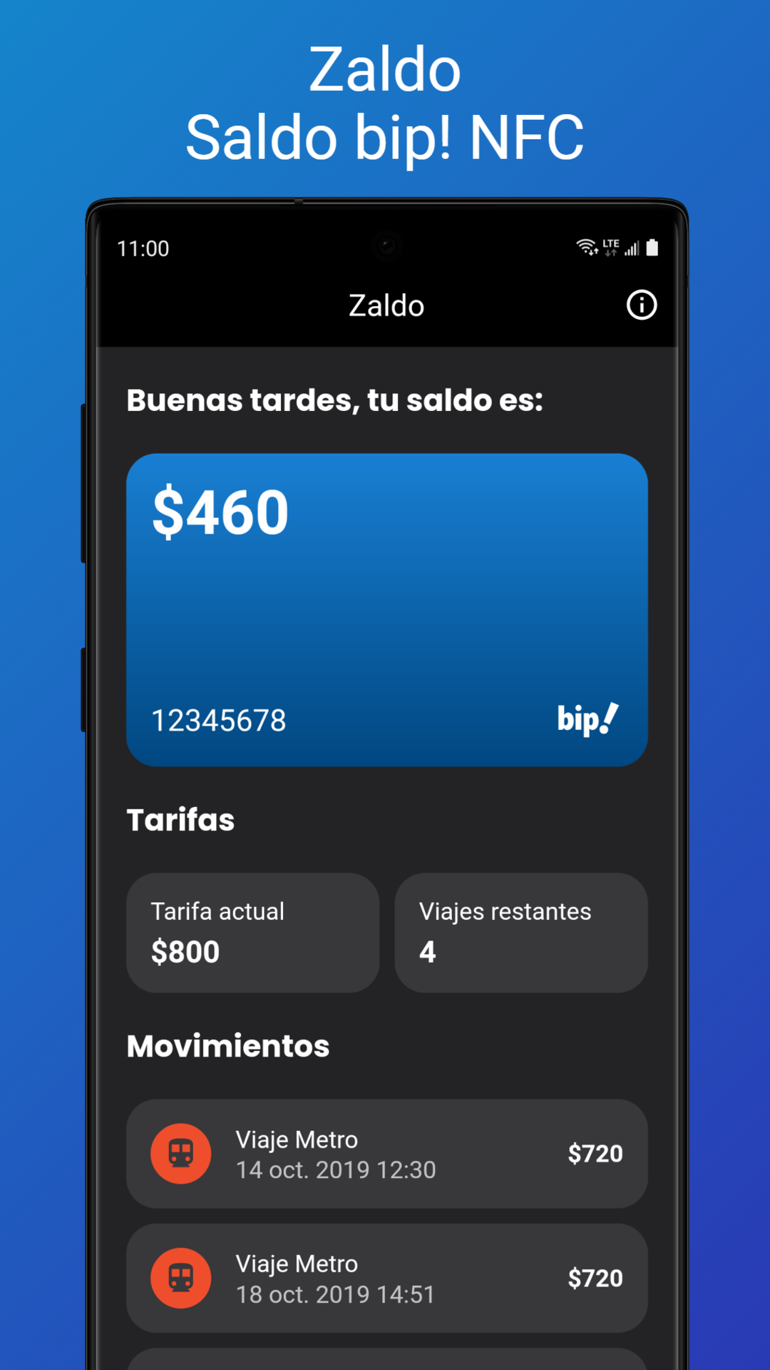 Zaldo - NFC bip! Balance screenshot