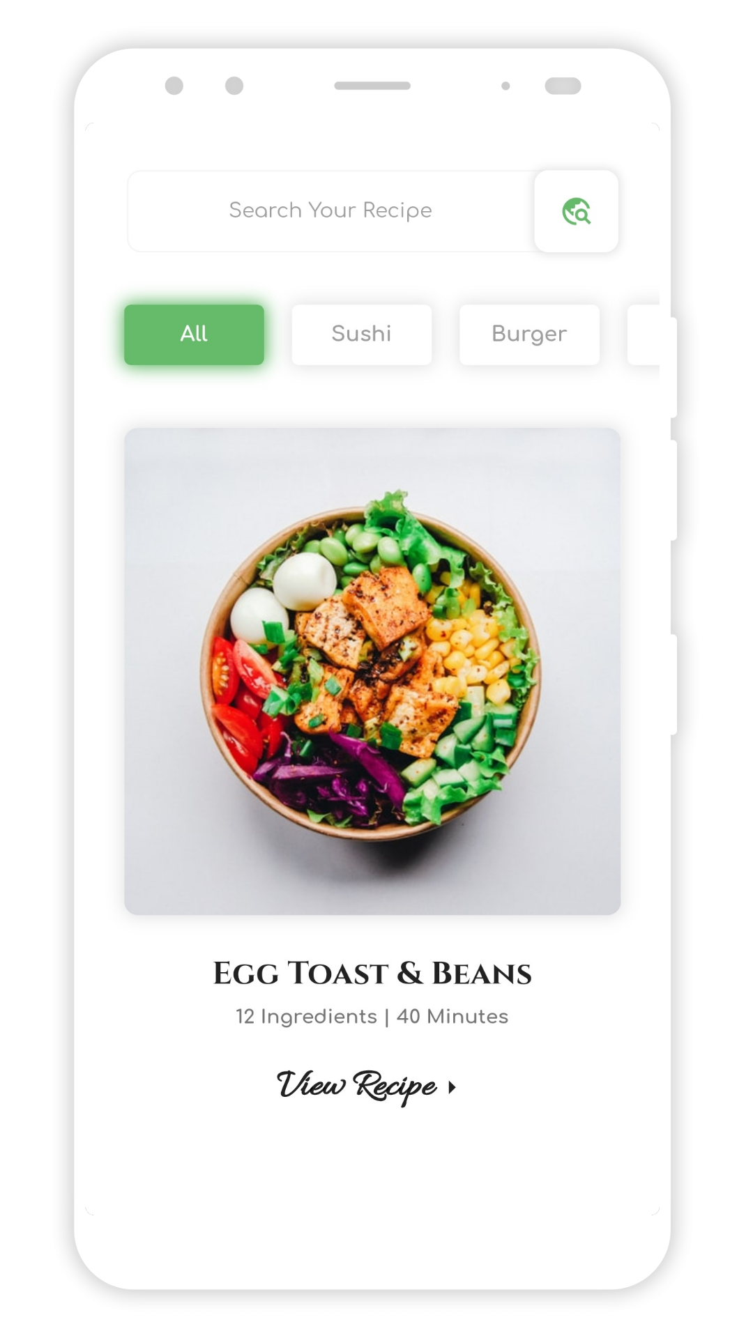 Flutter Recipe App UI screenshot