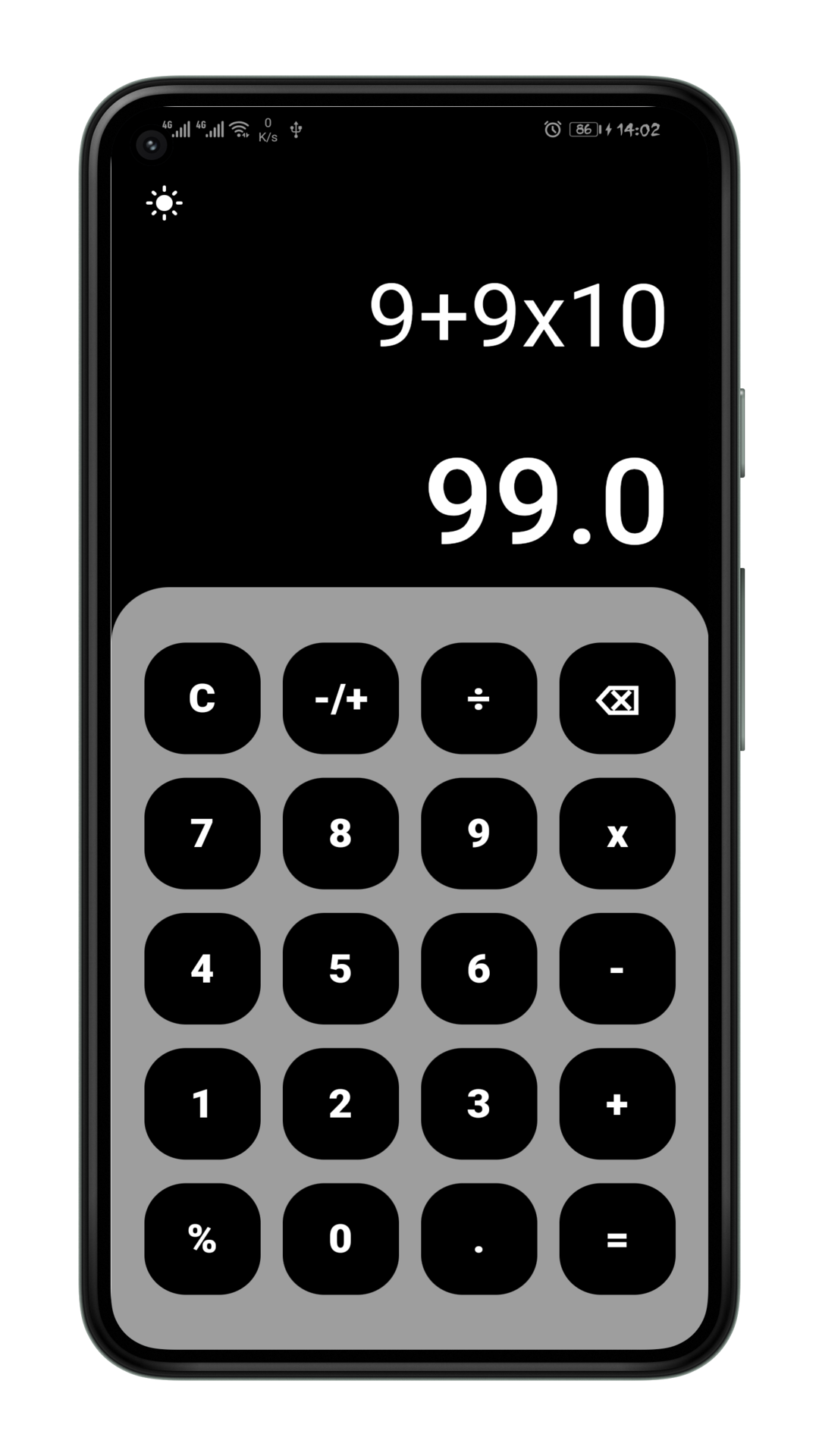 Simple Calculator-Flutter App screenshot