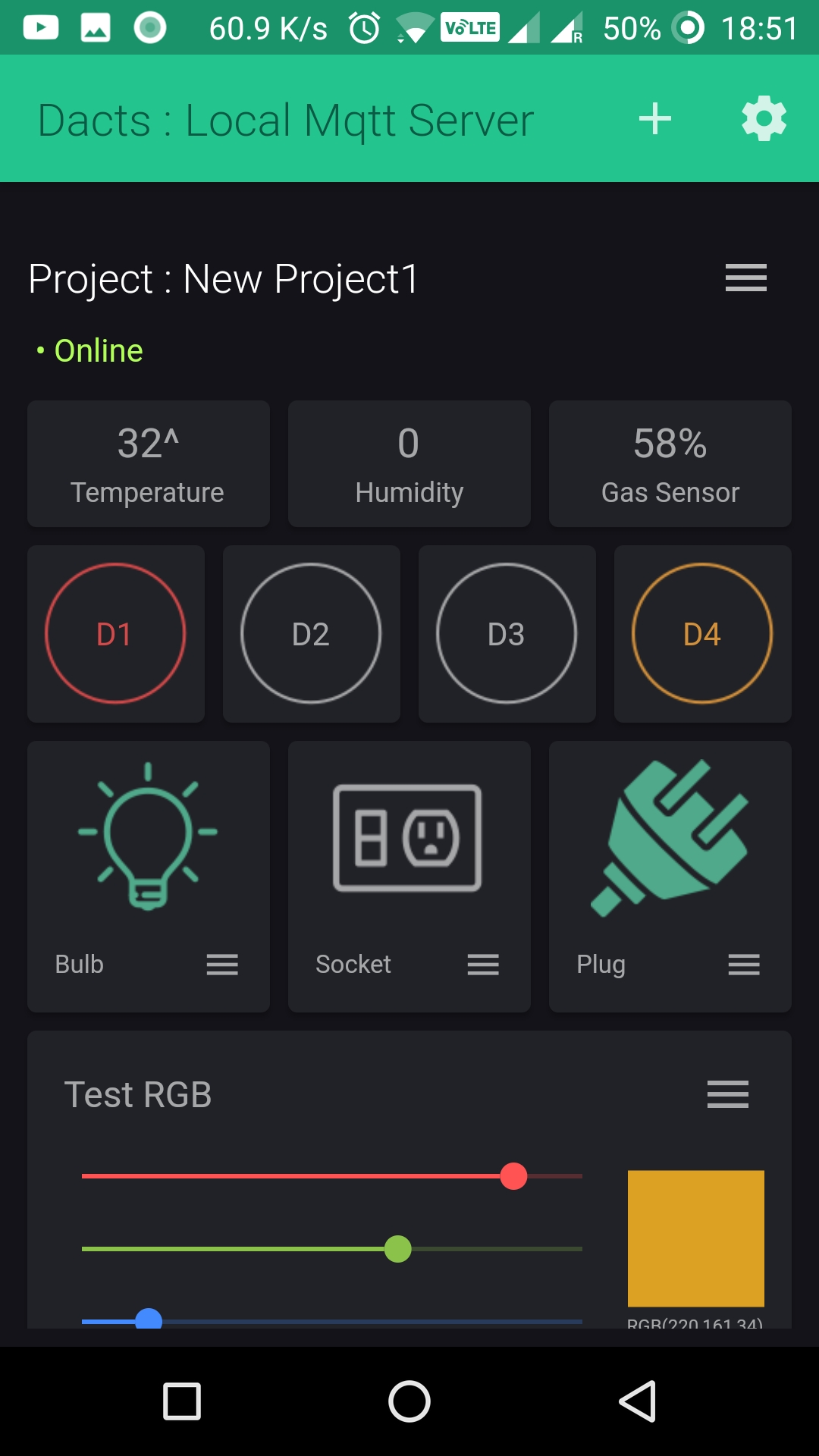 Dacts : Mqtt server for esp8266 , 32 and Raspberry pi screenshot