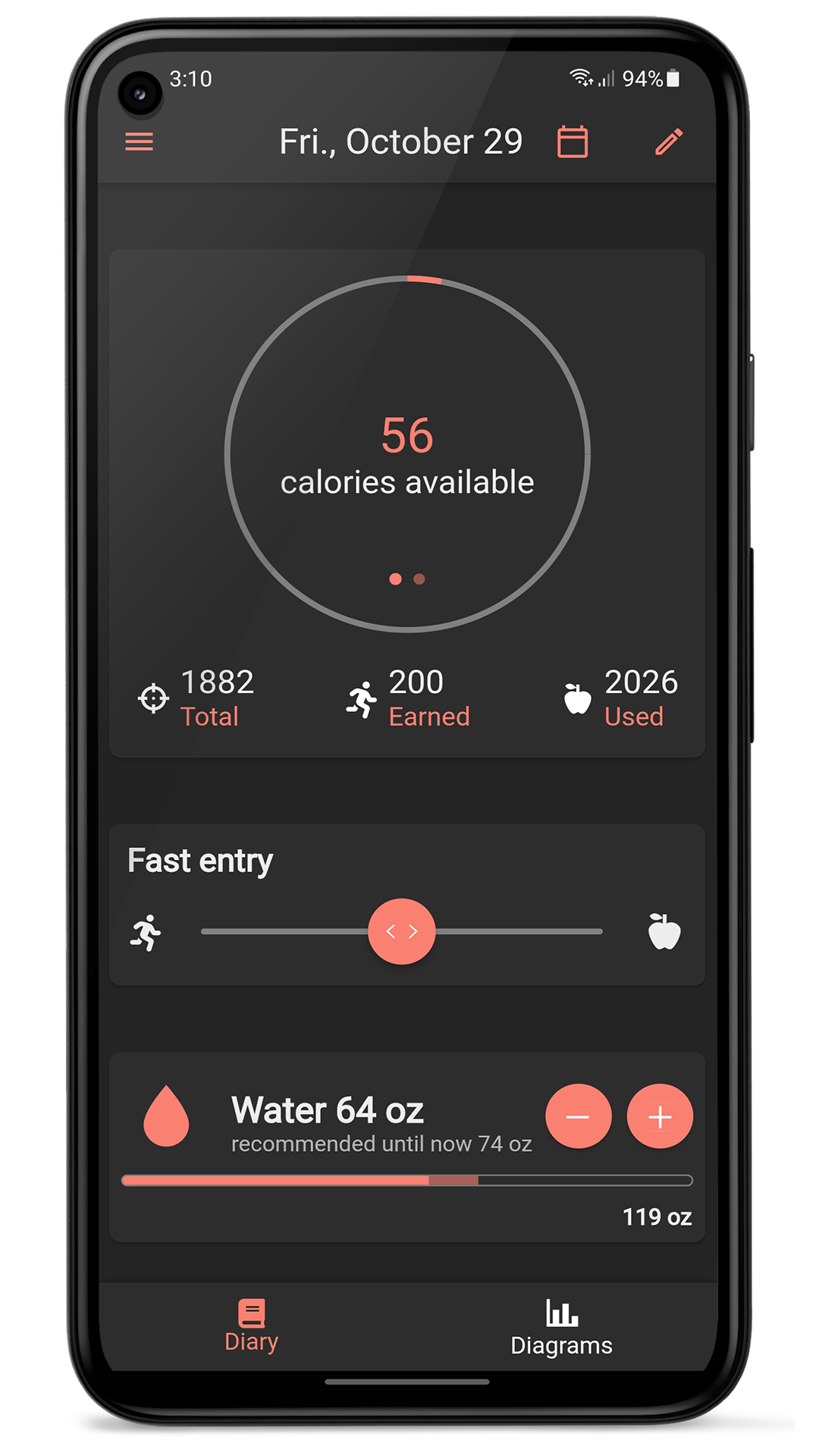 Nutrition screenshot