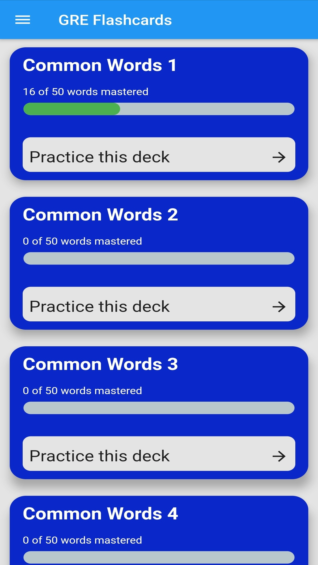 GRE Flashcards screenshot