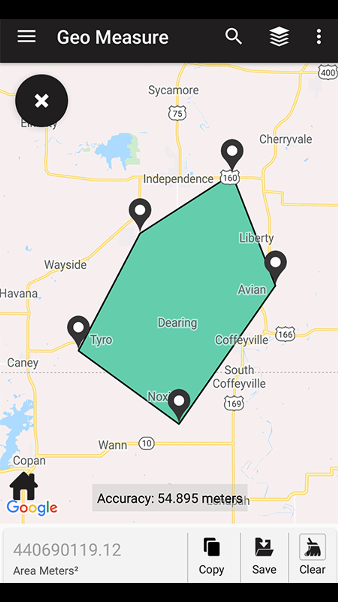 Geo Measure Area Calculator screenshot
