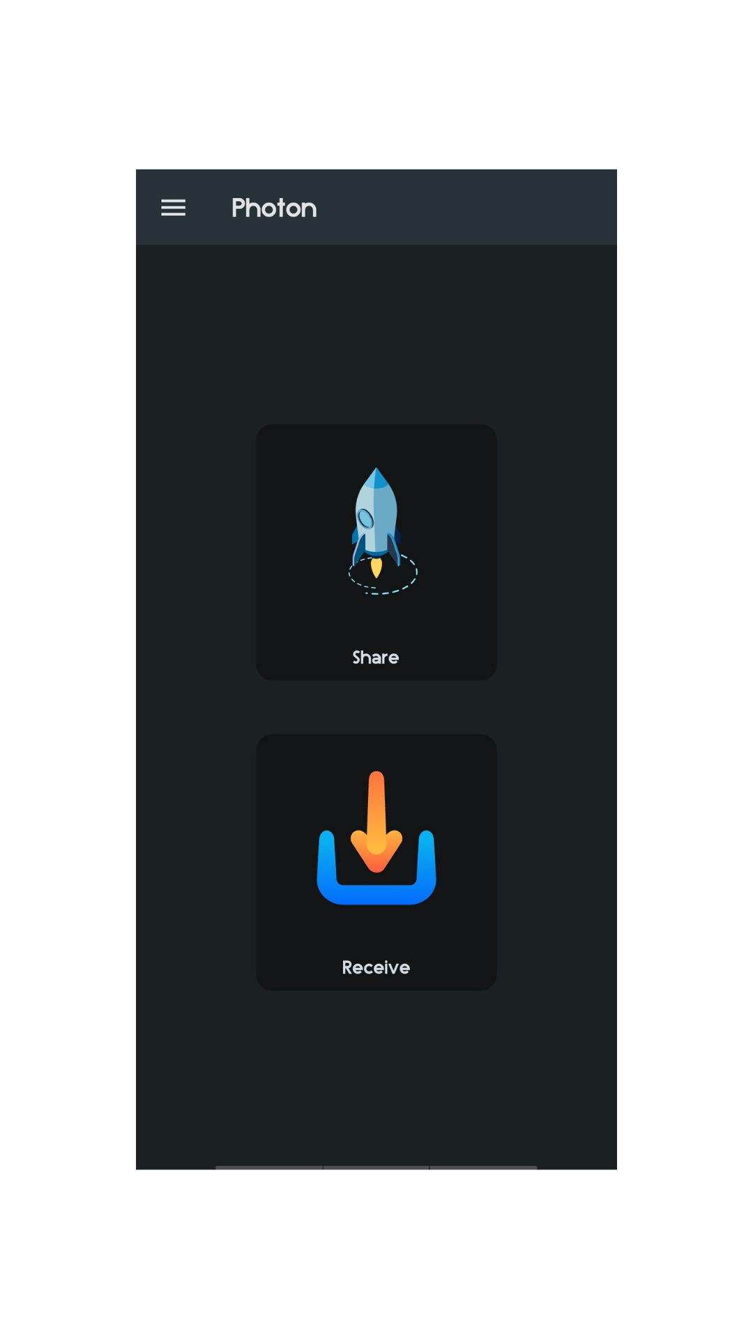 Photon - cross-platform file transfer screenshot