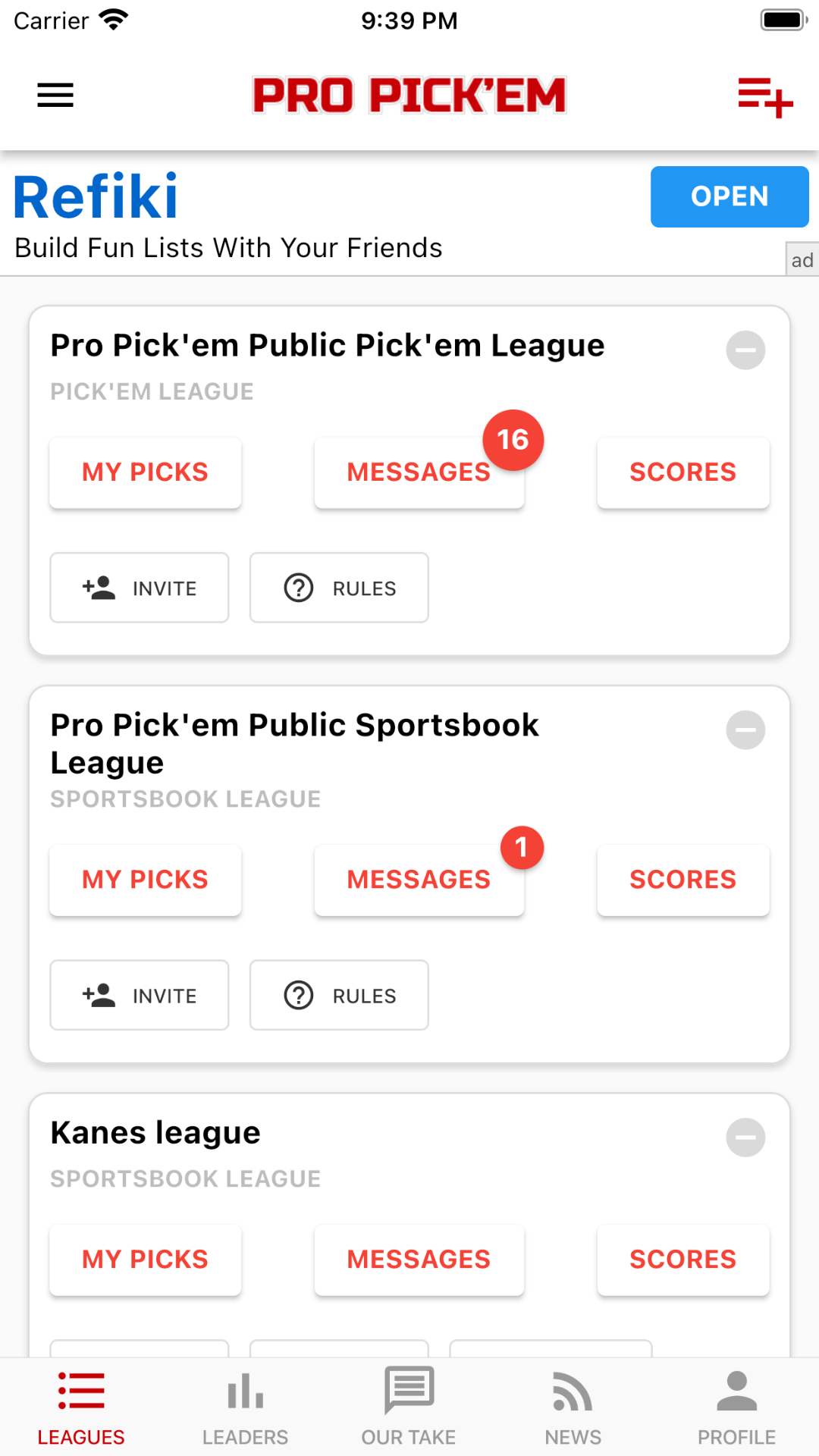 Pro Pick'em screenshot