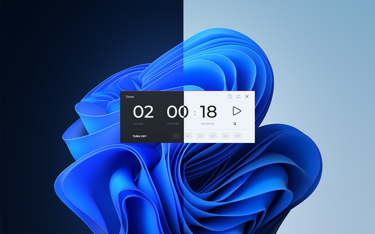 Shutdown PC Timer on desktop