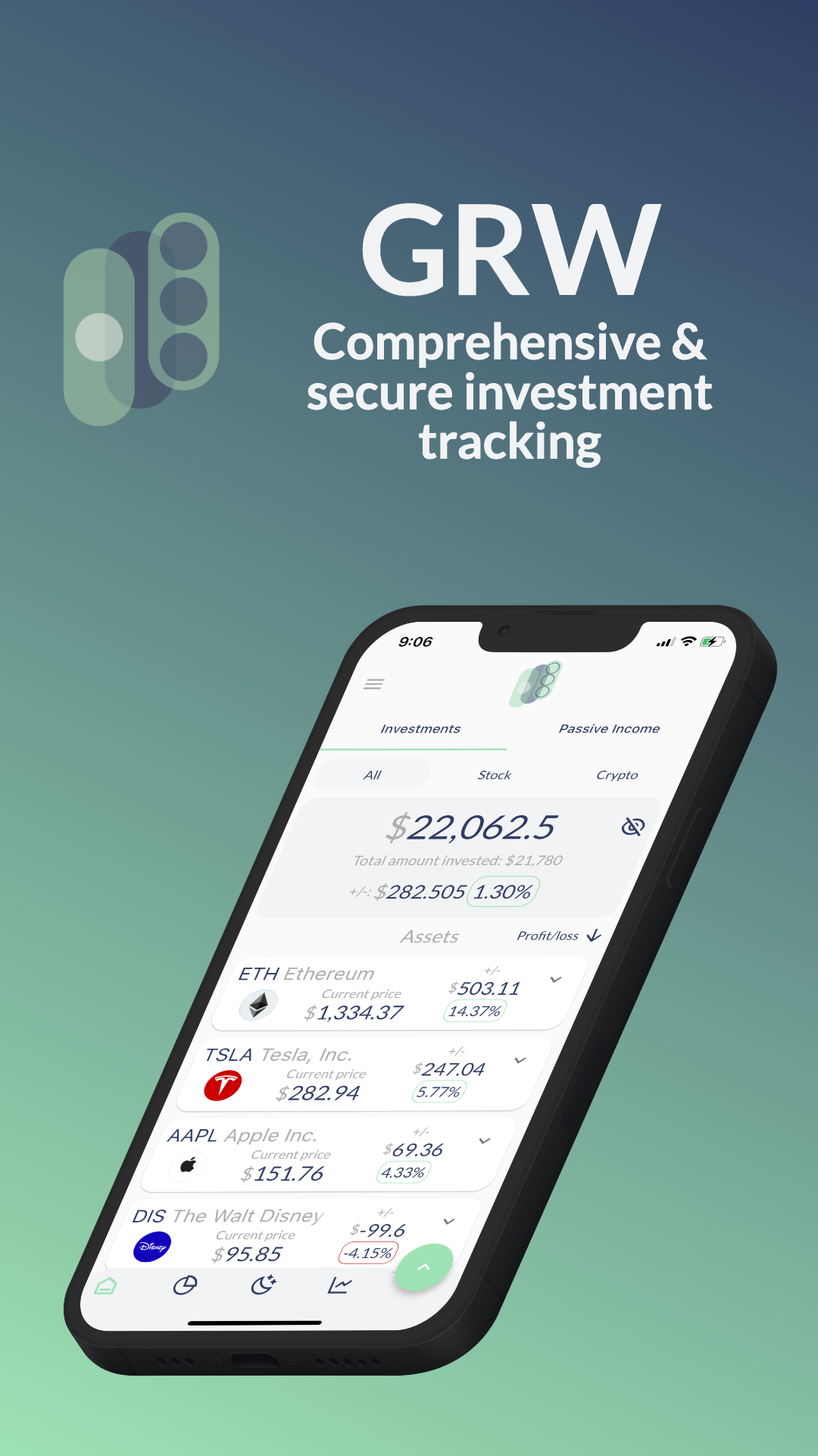 GRW Investment Tracking screenshot