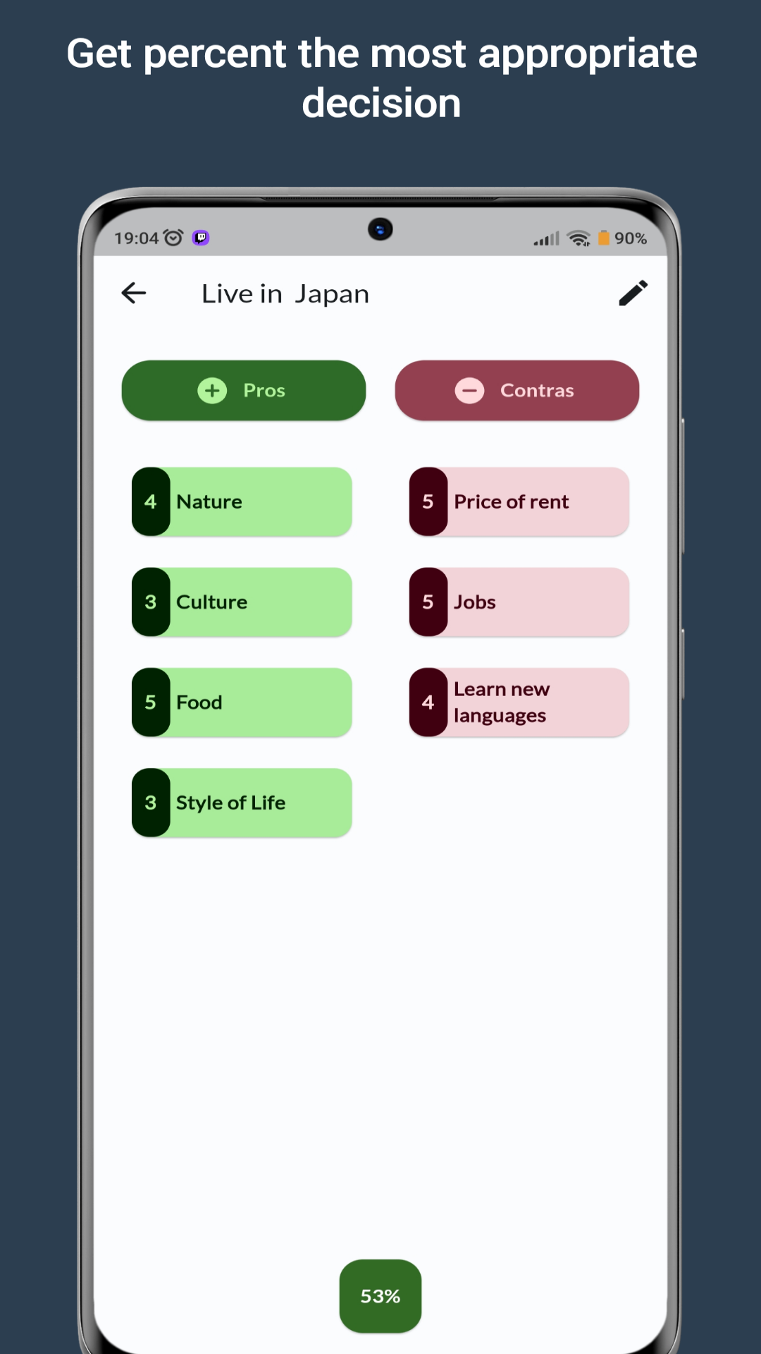 Decision Maker Pros & Contras screenshot