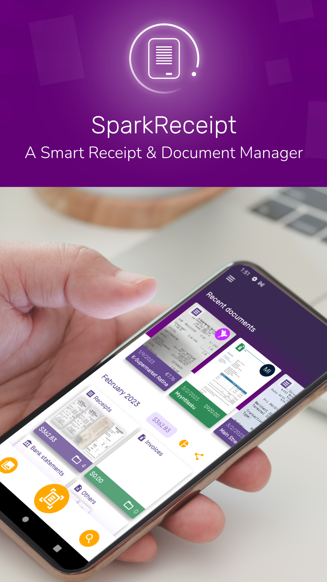 SparkReceipt: expense and receipt tracker screenshot