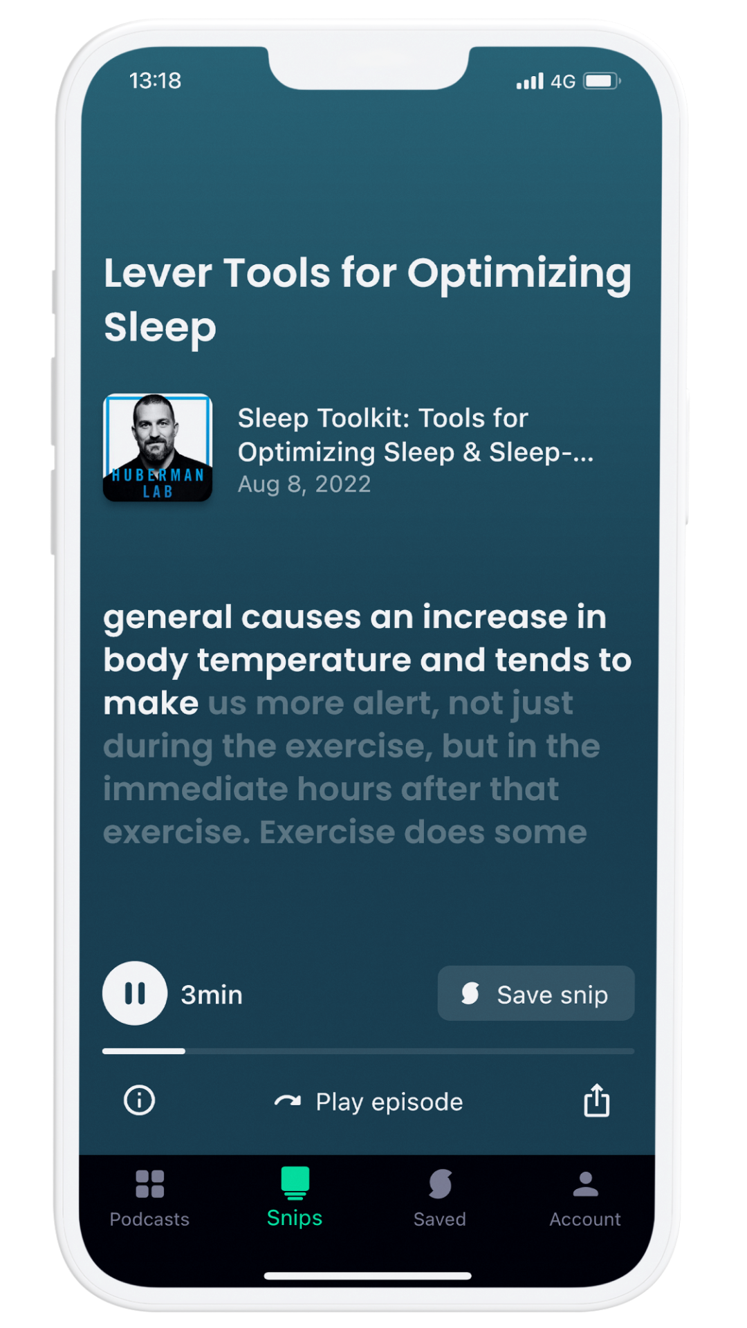 Snipd | Smart Podcast App screenshot