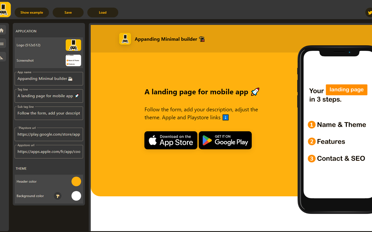 AppLanding on desktop