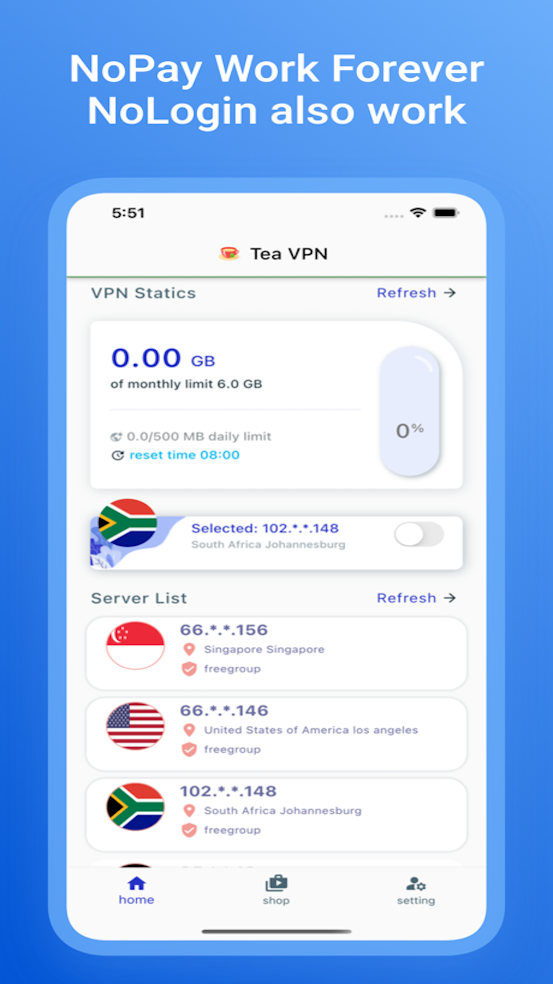 Tea VPN screenshot
