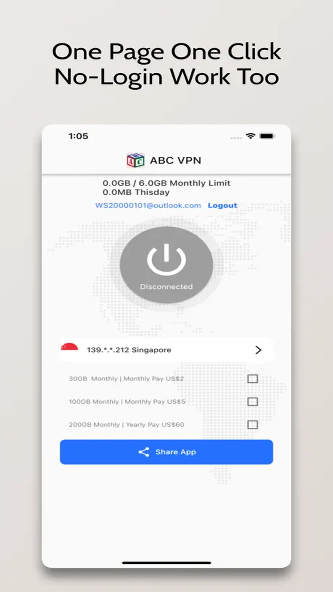 ABC VPN screenshot