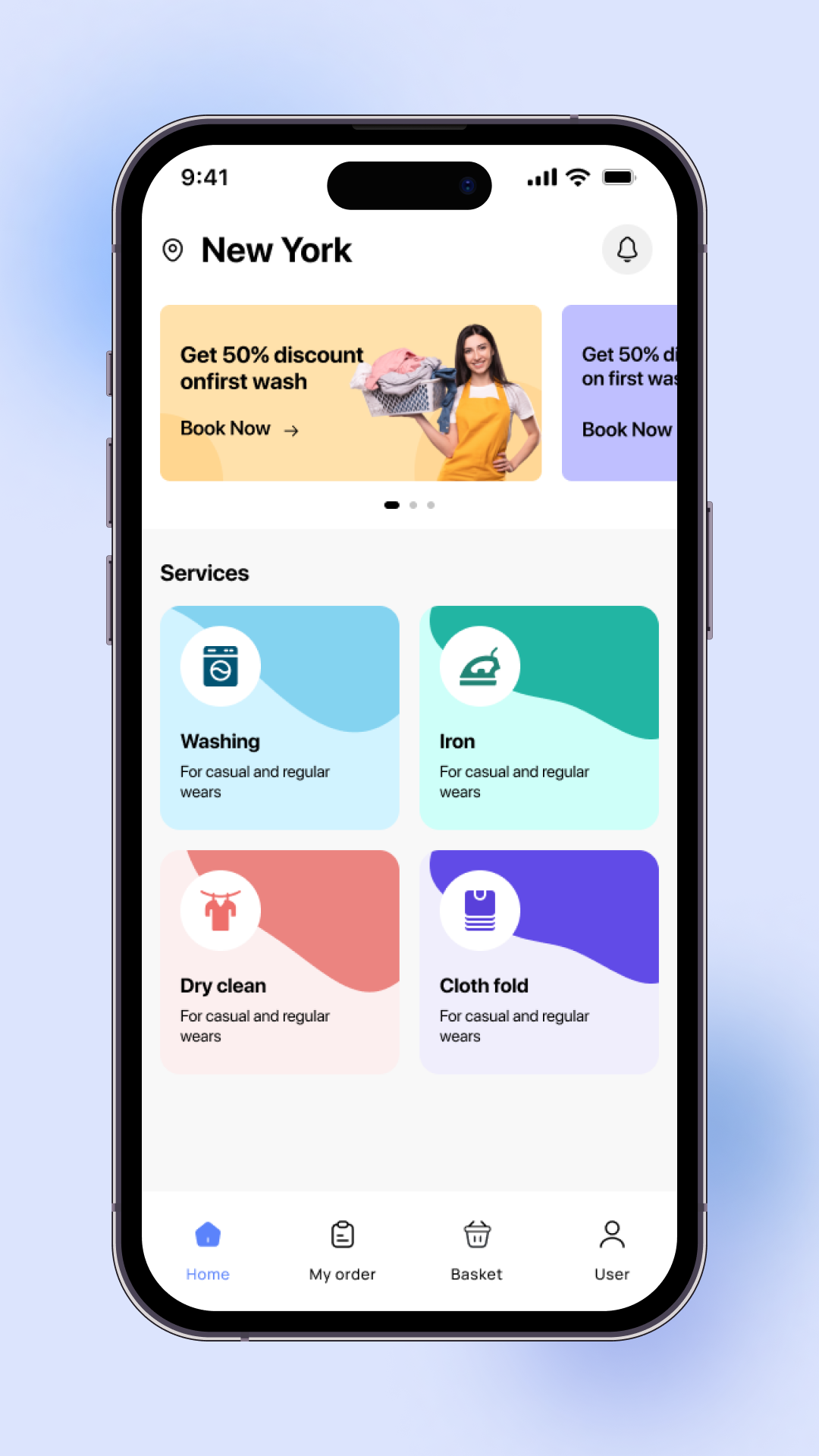 DrycleanHub UI Template: Laundry Booking App in Flutter 3.x (Android, iOS) UI app template screenshot