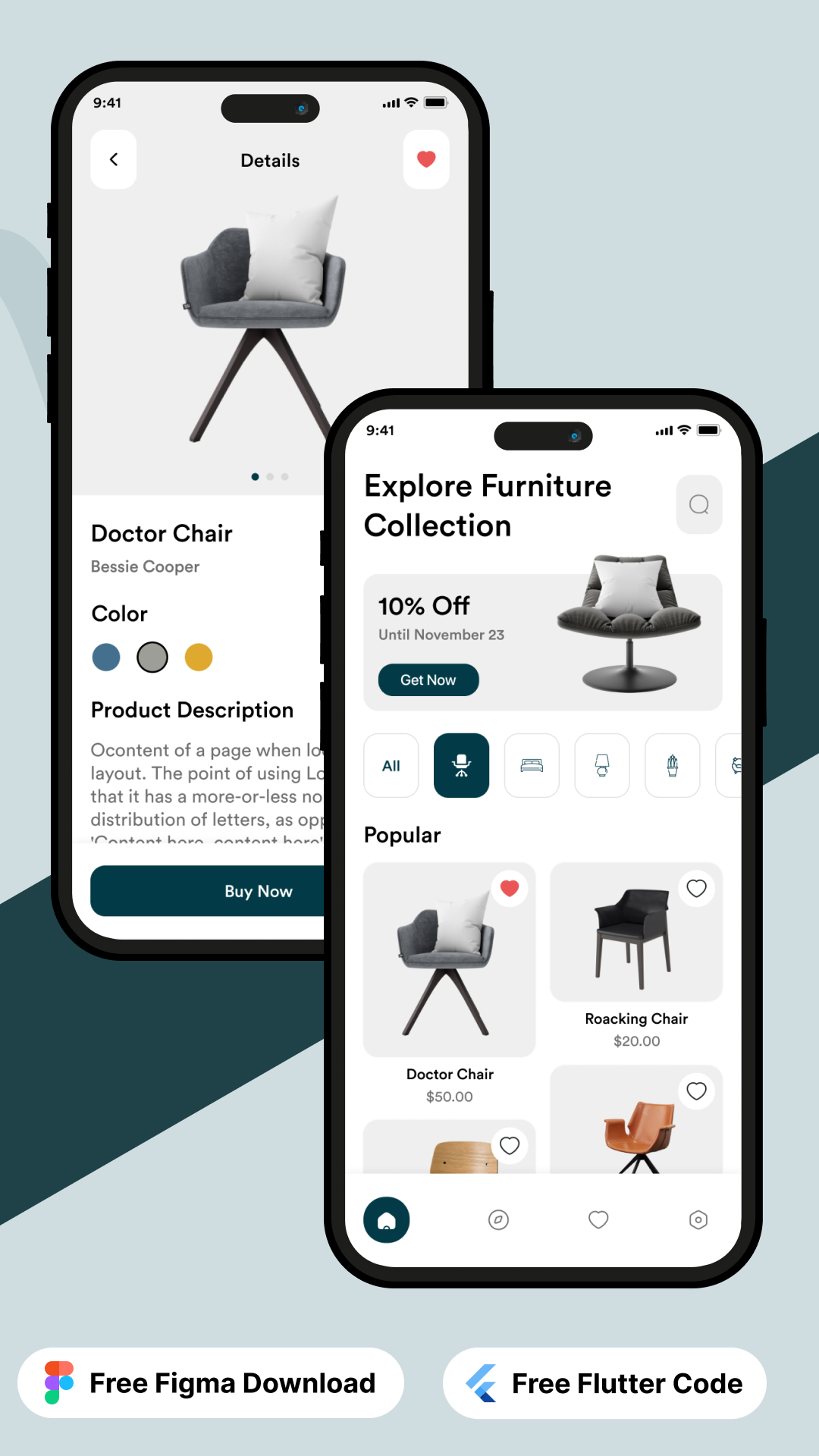 Flutter Furniture App template screenshot