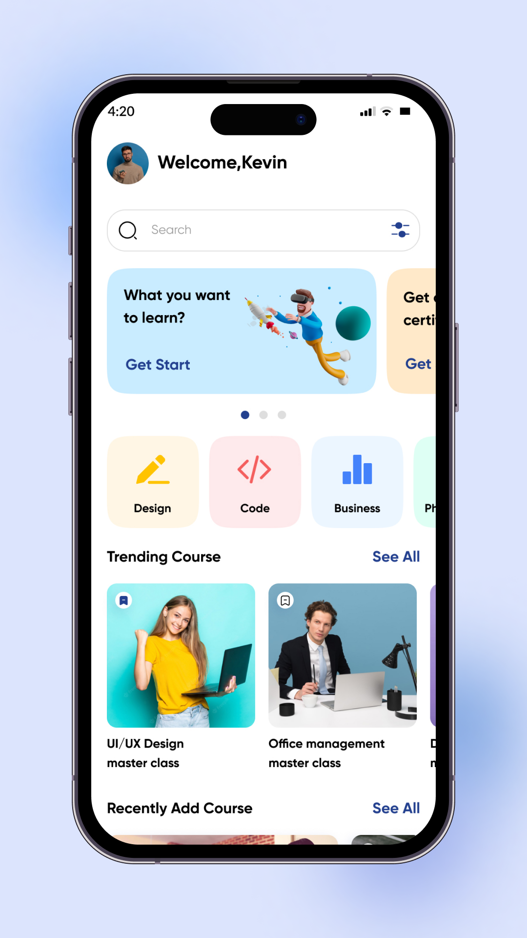 Entri - Education app | E-learning Management System Flutter app screenshot