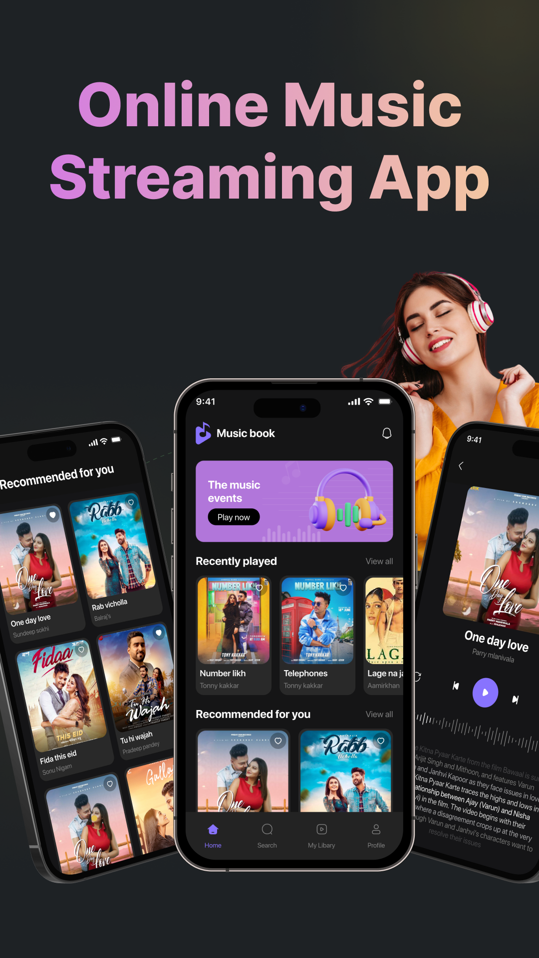 Online Music Streaming App in Flutter screenshot